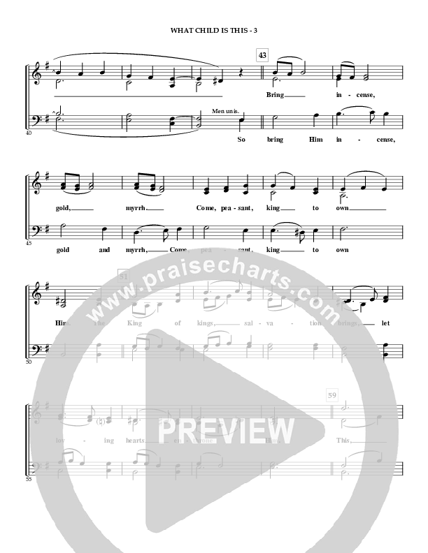 What Child Is This Choir Sheet (SATB) (Irving Bible Church Vox Humana Choir / Gail Wasson)