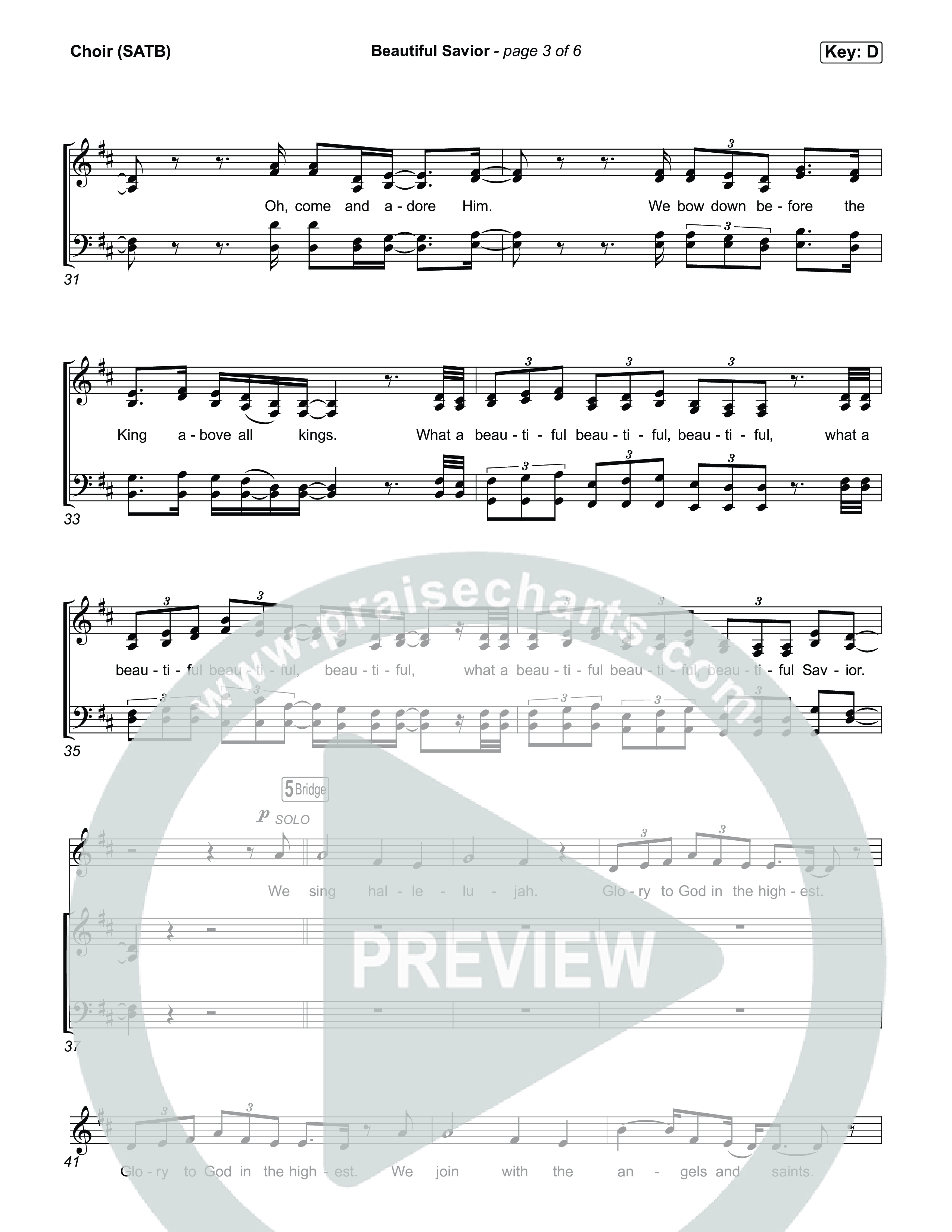 Beautiful Savior Choir Sheet (SATB) (Influence Music)