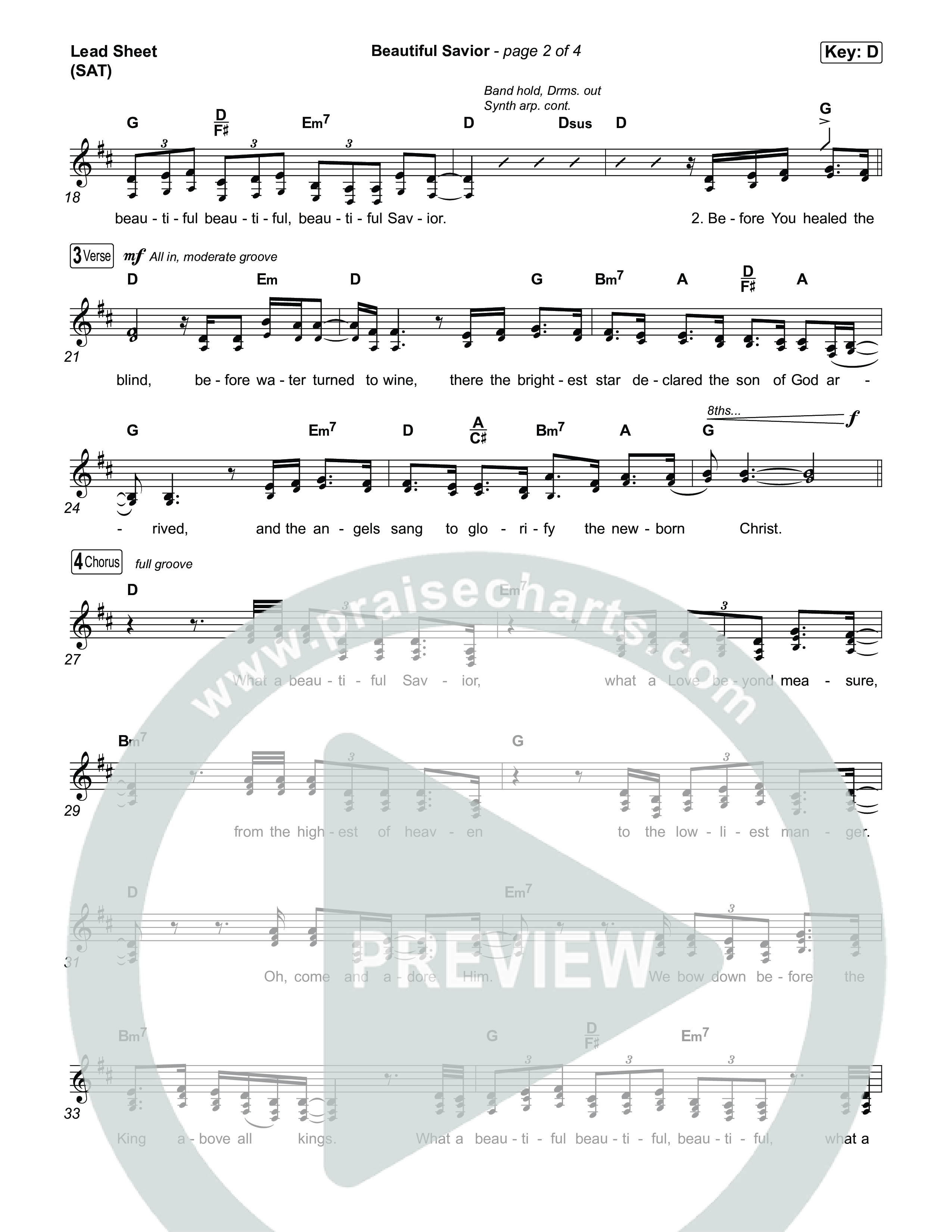 Beautiful Savior Lead Sheet (SAT) (Influence Music)