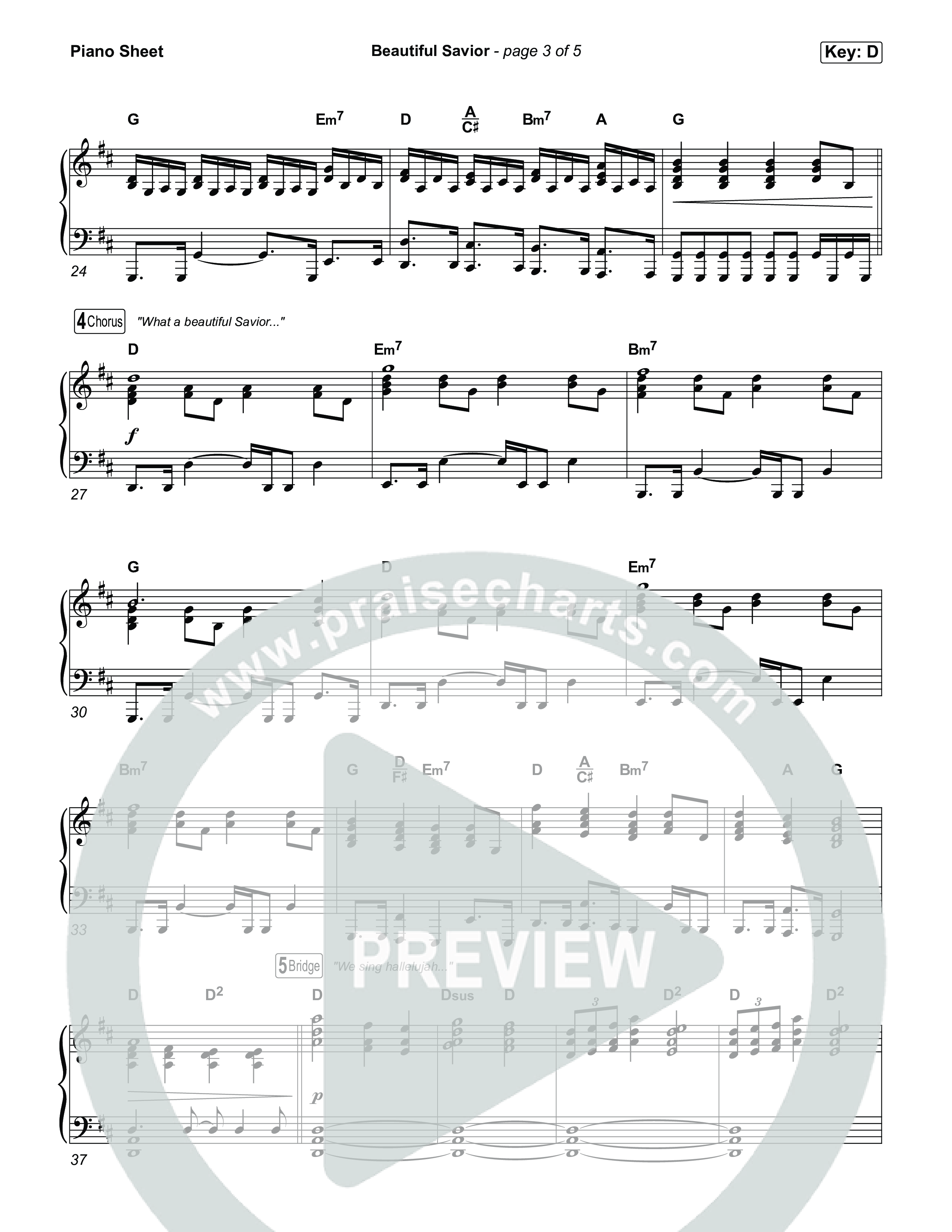 Beautiful Savior Piano Sheet (Influence Music)