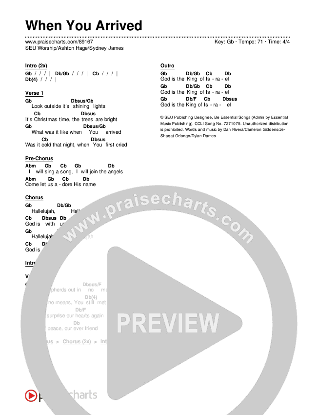 When You Arrived Chords & Lyrics (SEU Worship / Ashton Hage / Sydney James)