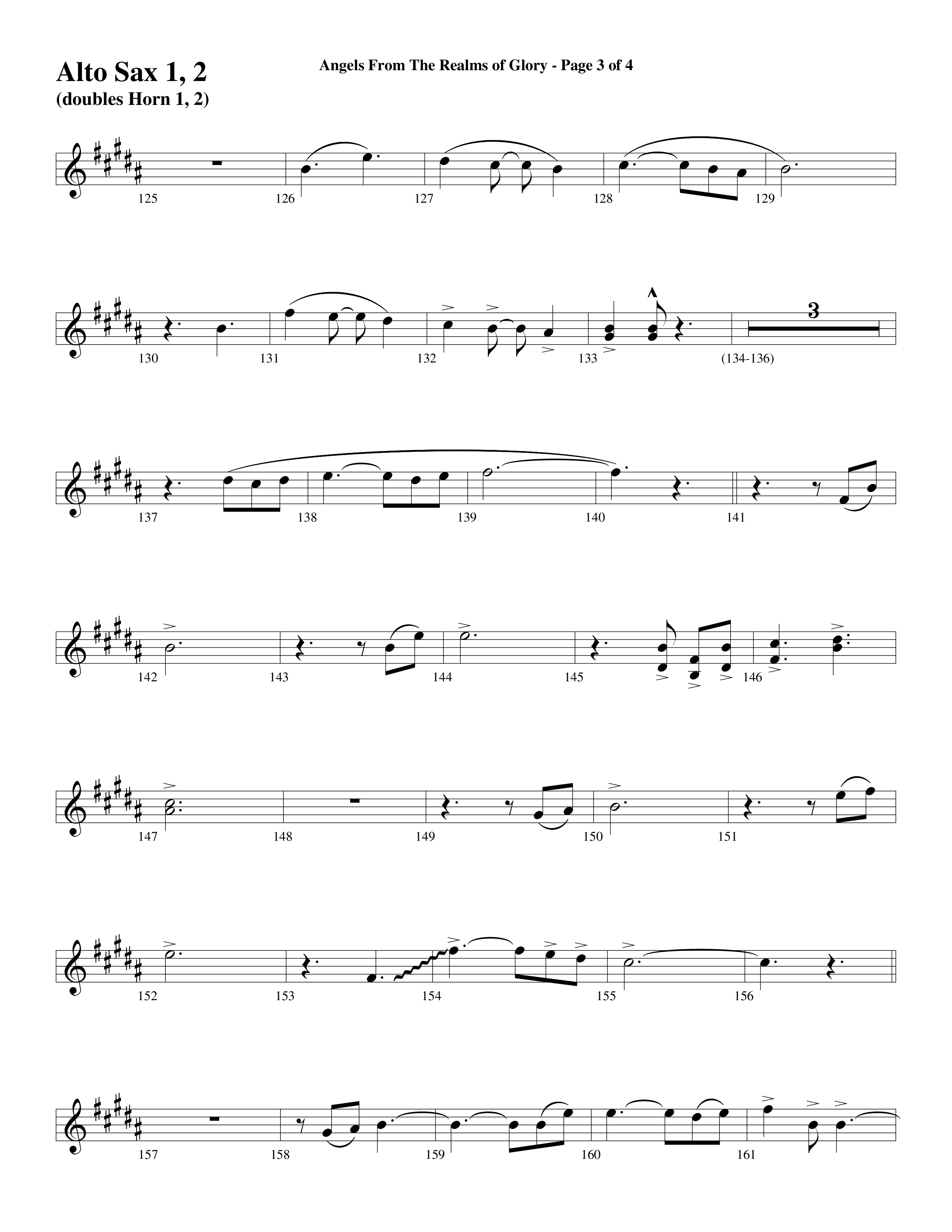 Angels From The Realms Of Glory (Come And Worship) Alto Sax 1/2 (Word Music Choral / Arr. Gary Rhodes / Orch. Tim Cates)