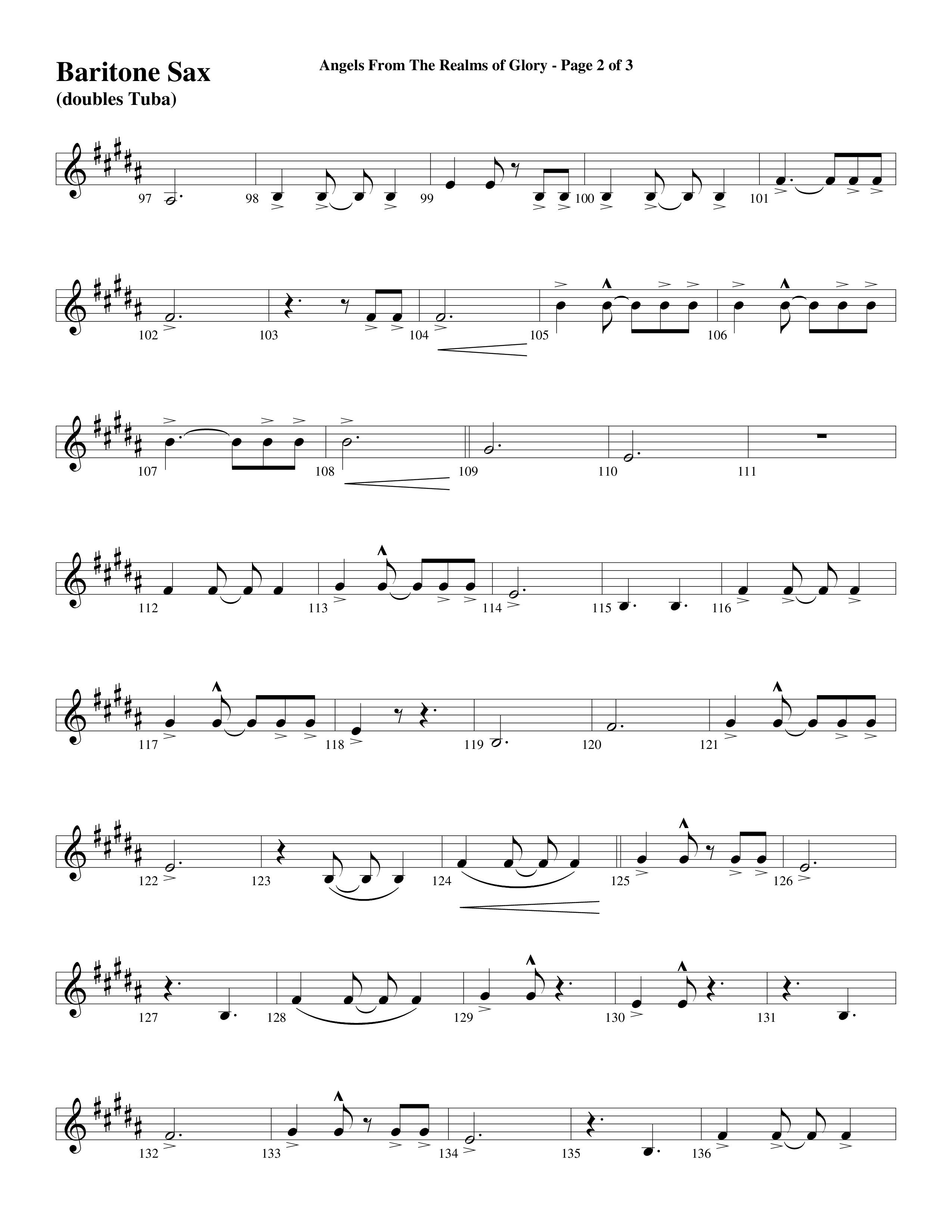 Angels From The Realms Of Glory (Come And Worship) Bari Sax (Word Music Choral / Arr. Gary Rhodes / Orch. Tim Cates)