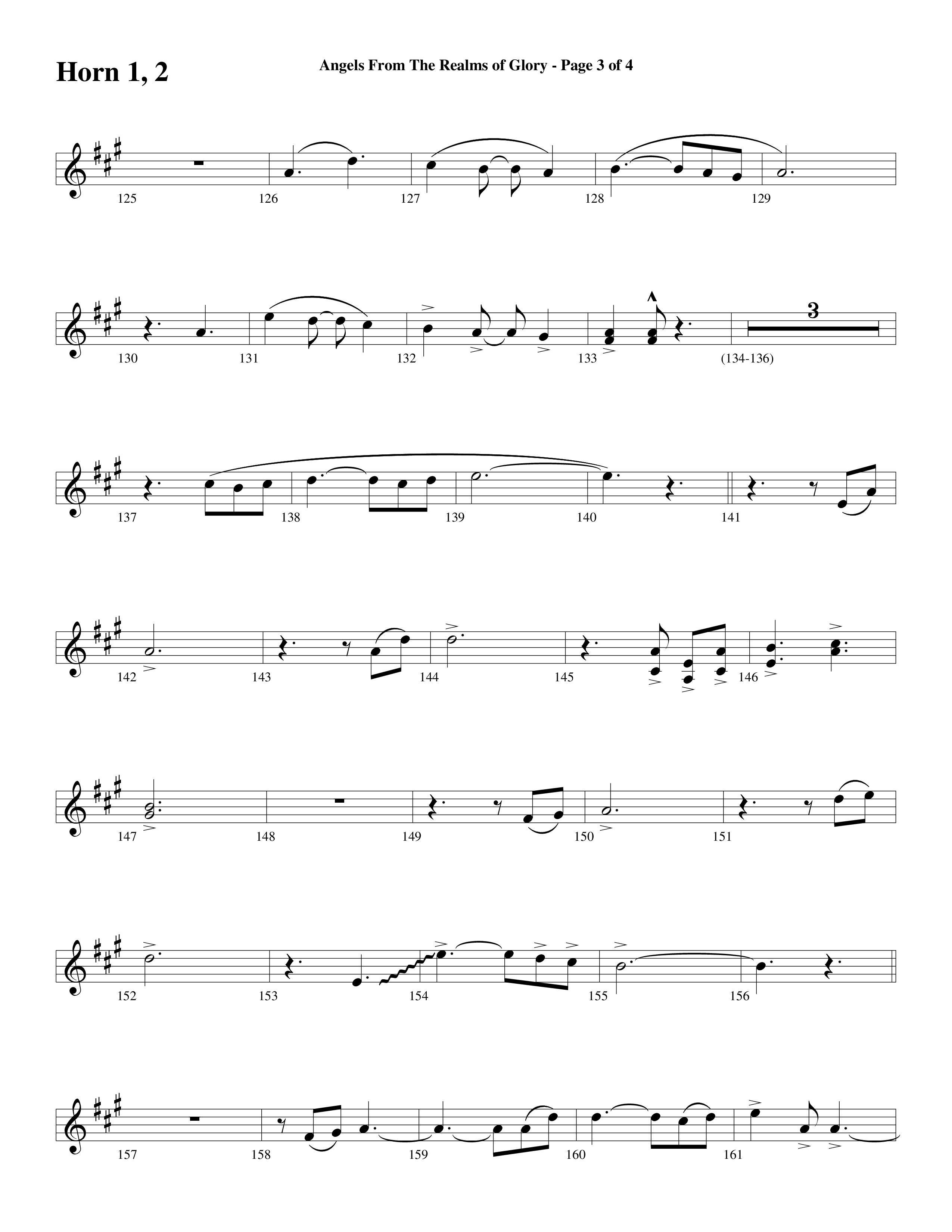 Angels From The Realms Of Glory (Come And Worship) French Horn 1/2 (Word Music Choral / Arr. Gary Rhodes / Orch. Tim Cates)