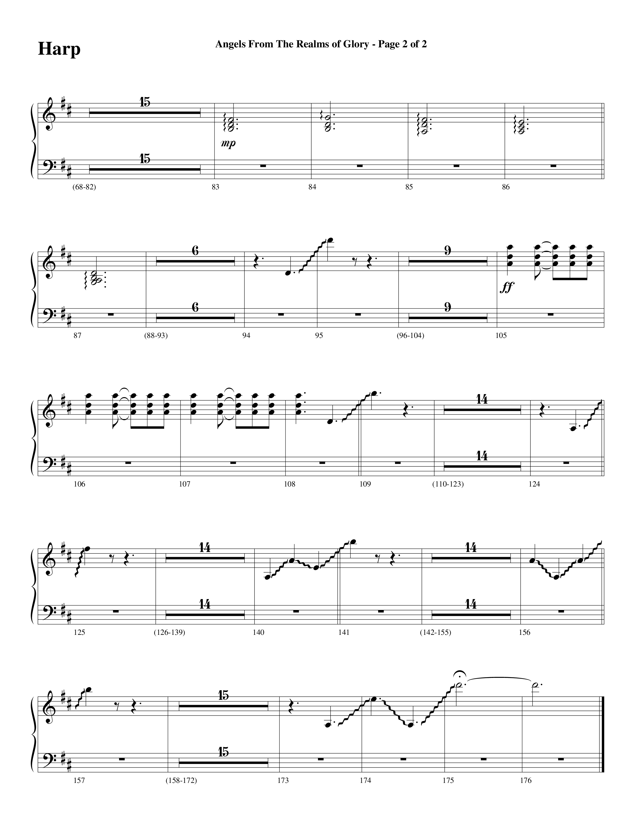 Angels From The Realms Of Glory (Come And Worship) Harp (Word Music Choral / Arr. Gary Rhodes / Orch. Tim Cates)