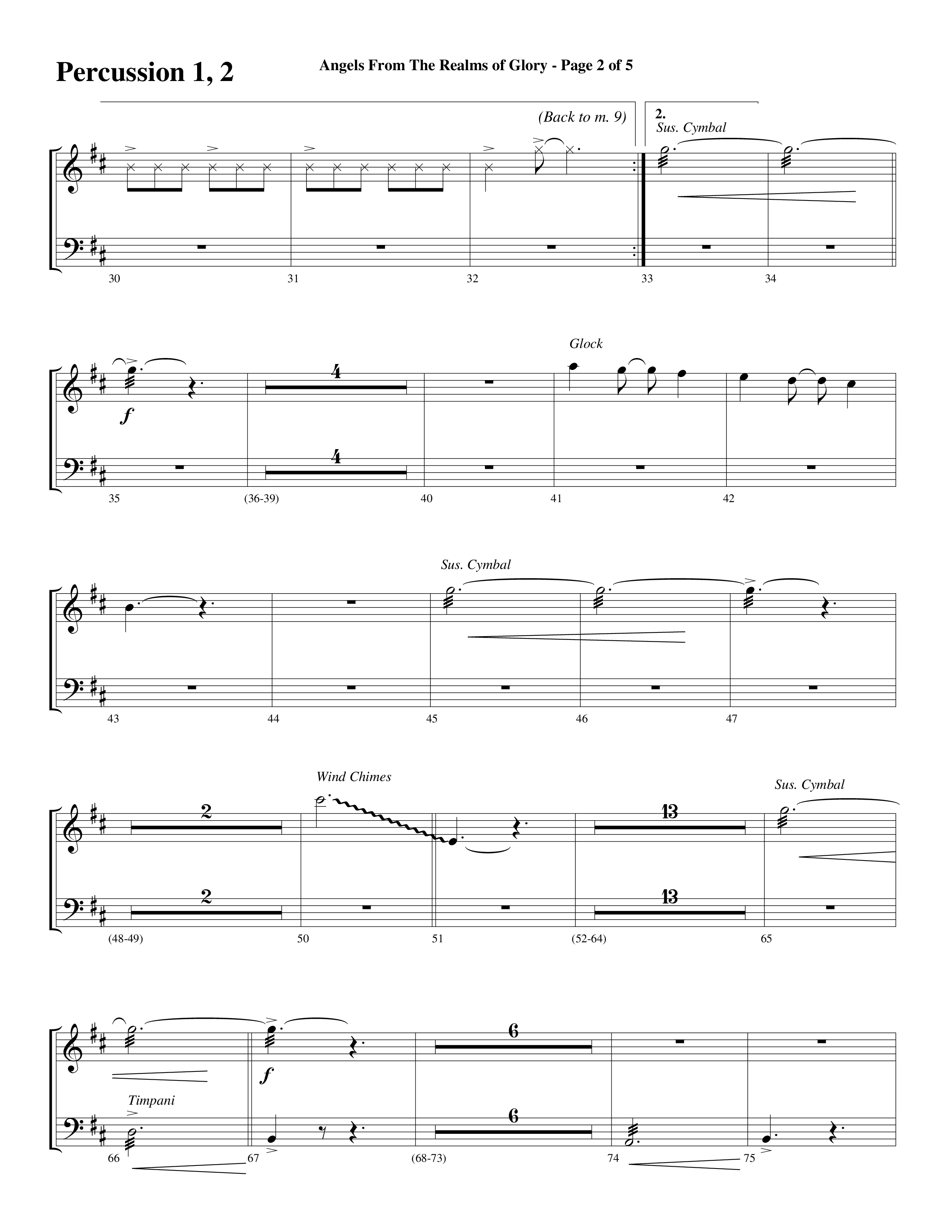 Angels From The Realms Of Glory (Come And Worship) Percussion 1/2 (Word Music Choral / Arr. Gary Rhodes / Orch. Tim Cates)