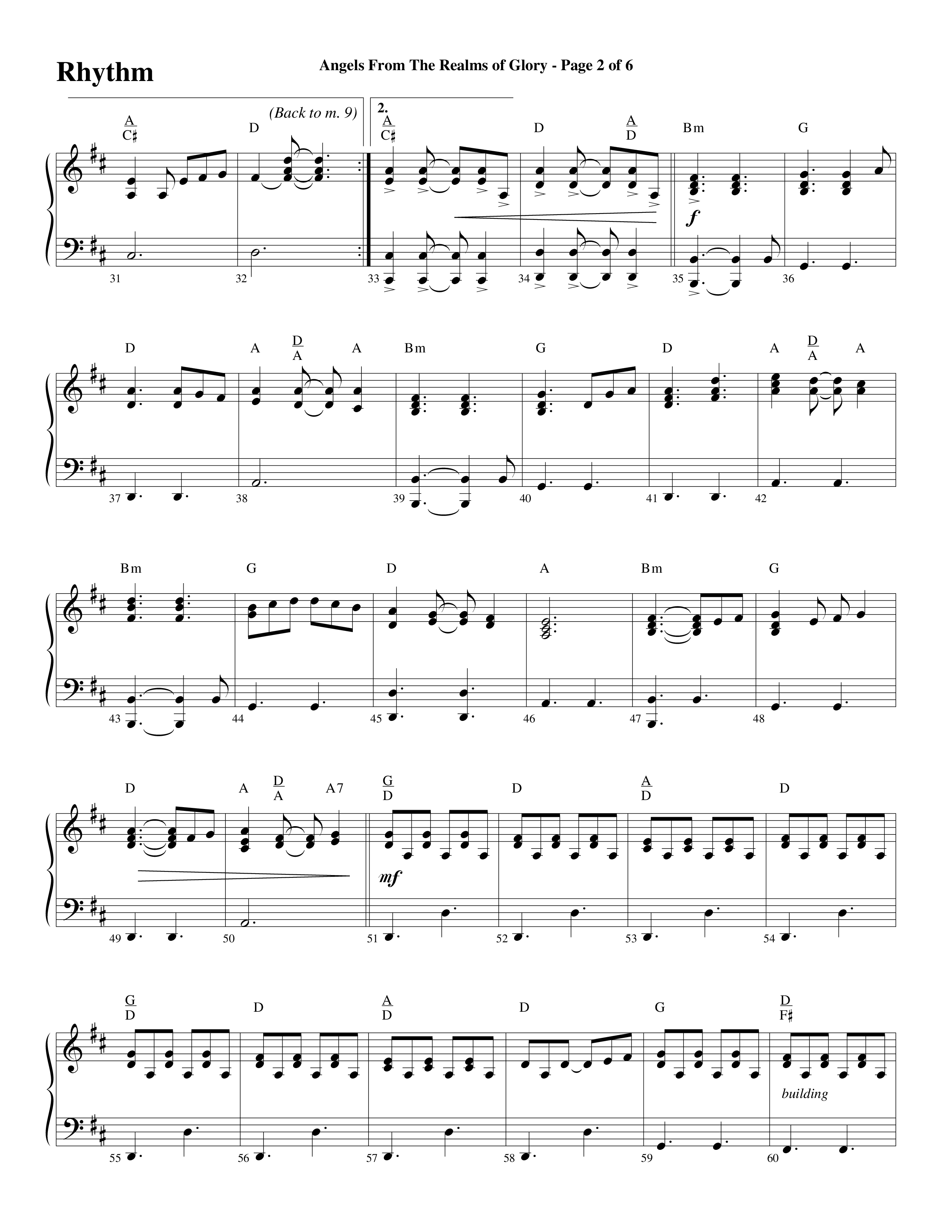 Angels From The Realms Of Glory (Come And Worship) Rhythm Chart (Word Music Choral / Arr. Gary Rhodes / Orch. Tim Cates)