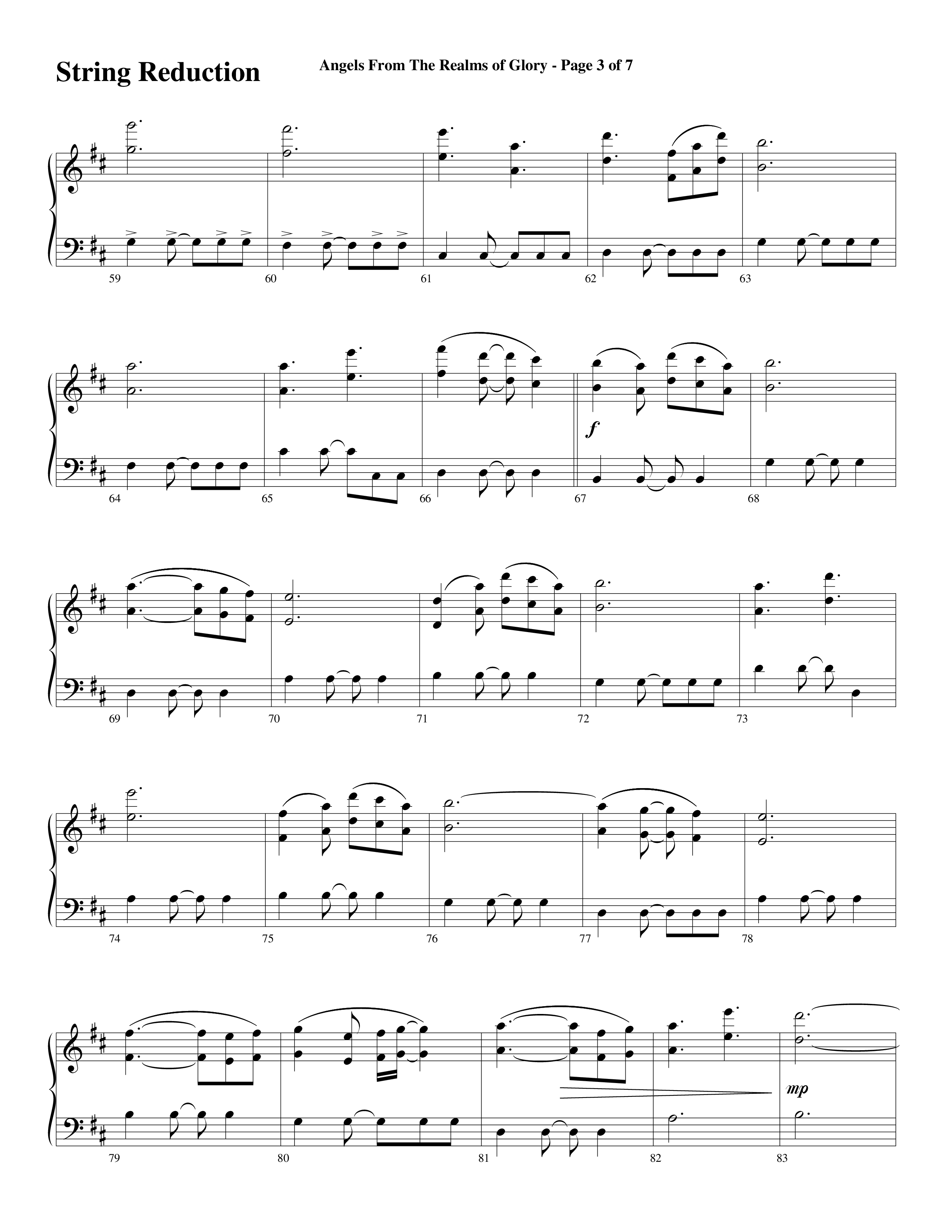 Angels From The Realms Of Glory (Come And Worship) String Reduction (Word Music Choral / Arr. Gary Rhodes / Orch. Tim Cates)