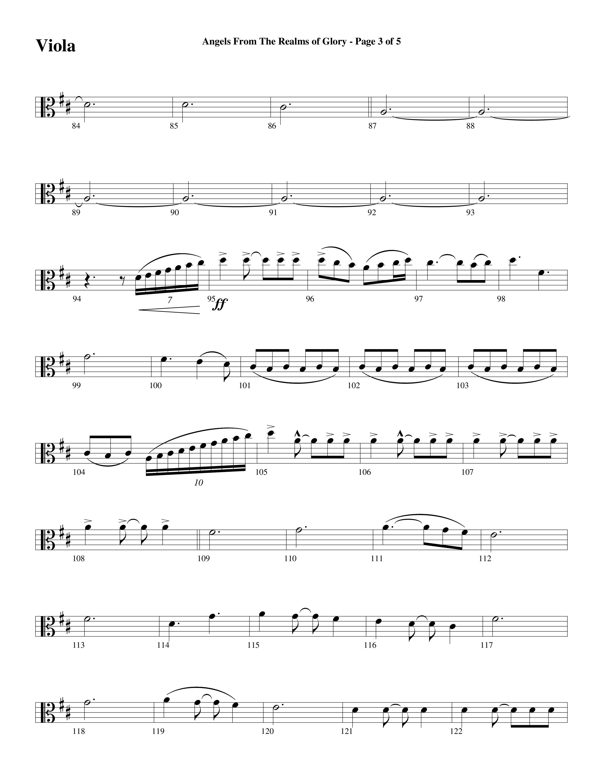 Angels From The Realms Of Glory (Come And Worship) Viola (Word Music Choral / Arr. Gary Rhodes / Orch. Tim Cates)