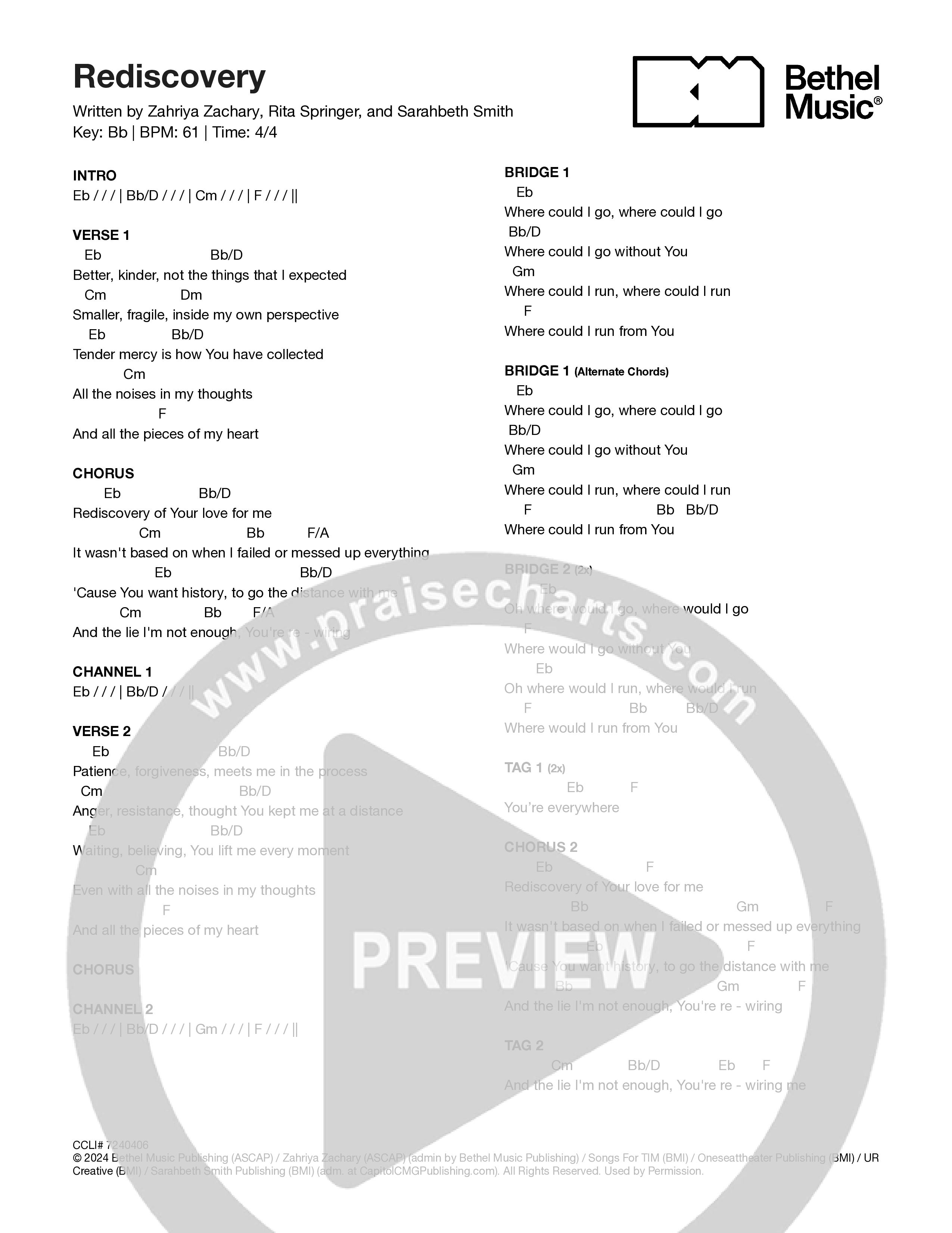 Rediscovery Chord Chart (Zahriya Zachary)