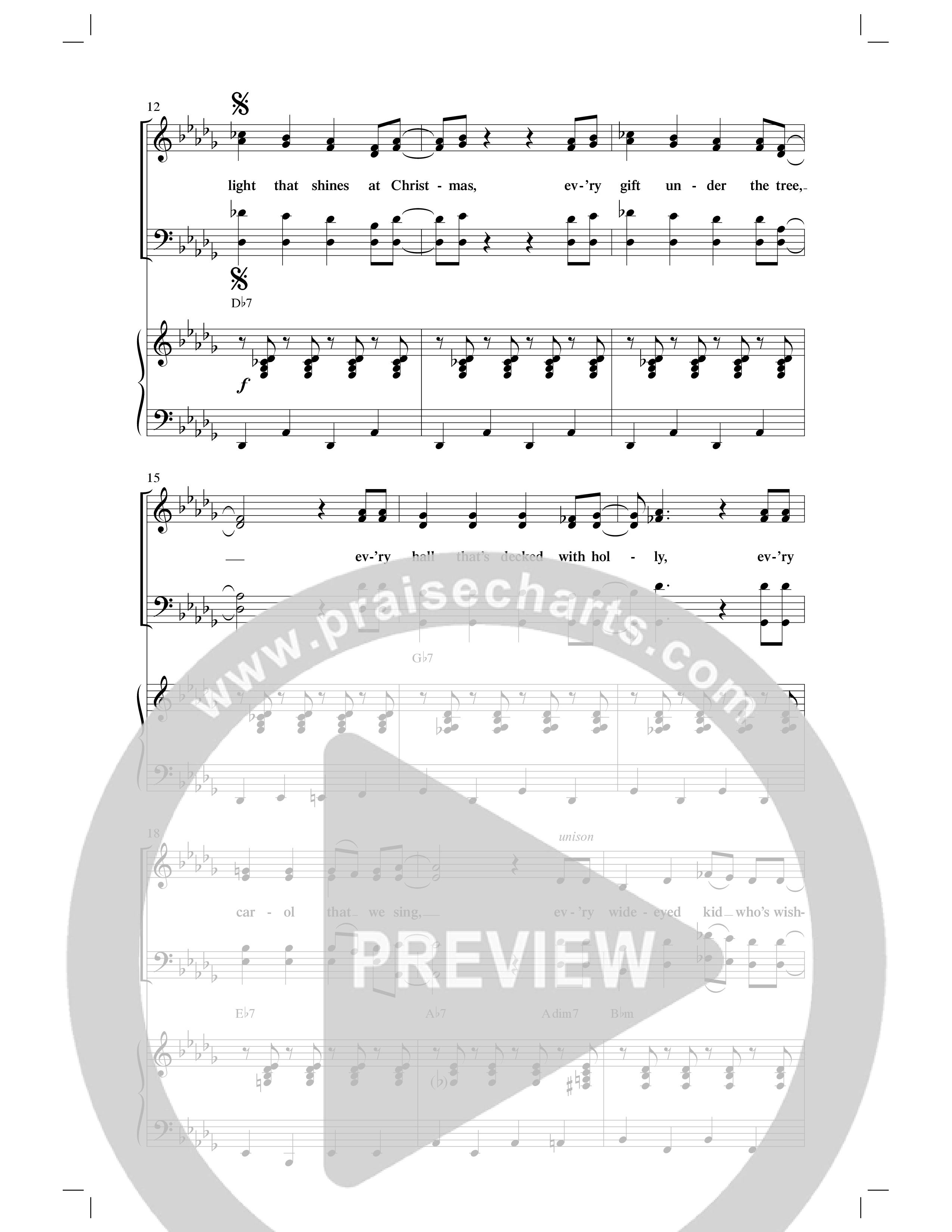 Every Light That Shines At Christmas (Choral Anthem SATB) Anthem (SATB/Piano) (Word Music Choral / Arr. Cliff Duren)