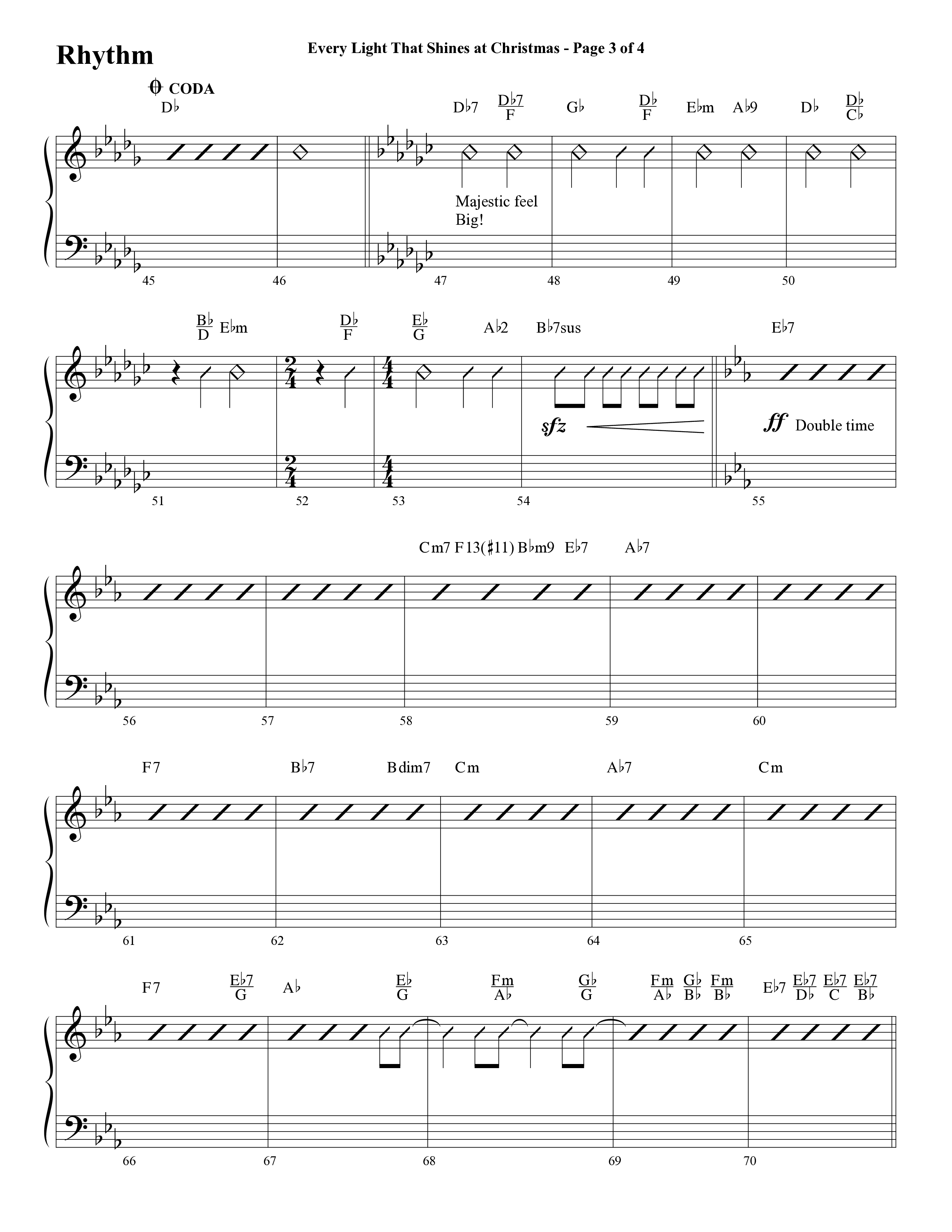 Every Light That Shines At Christmas (Choral Anthem SATB) Rhythm Chart (Word Music Choral / Arr. Cliff Duren)