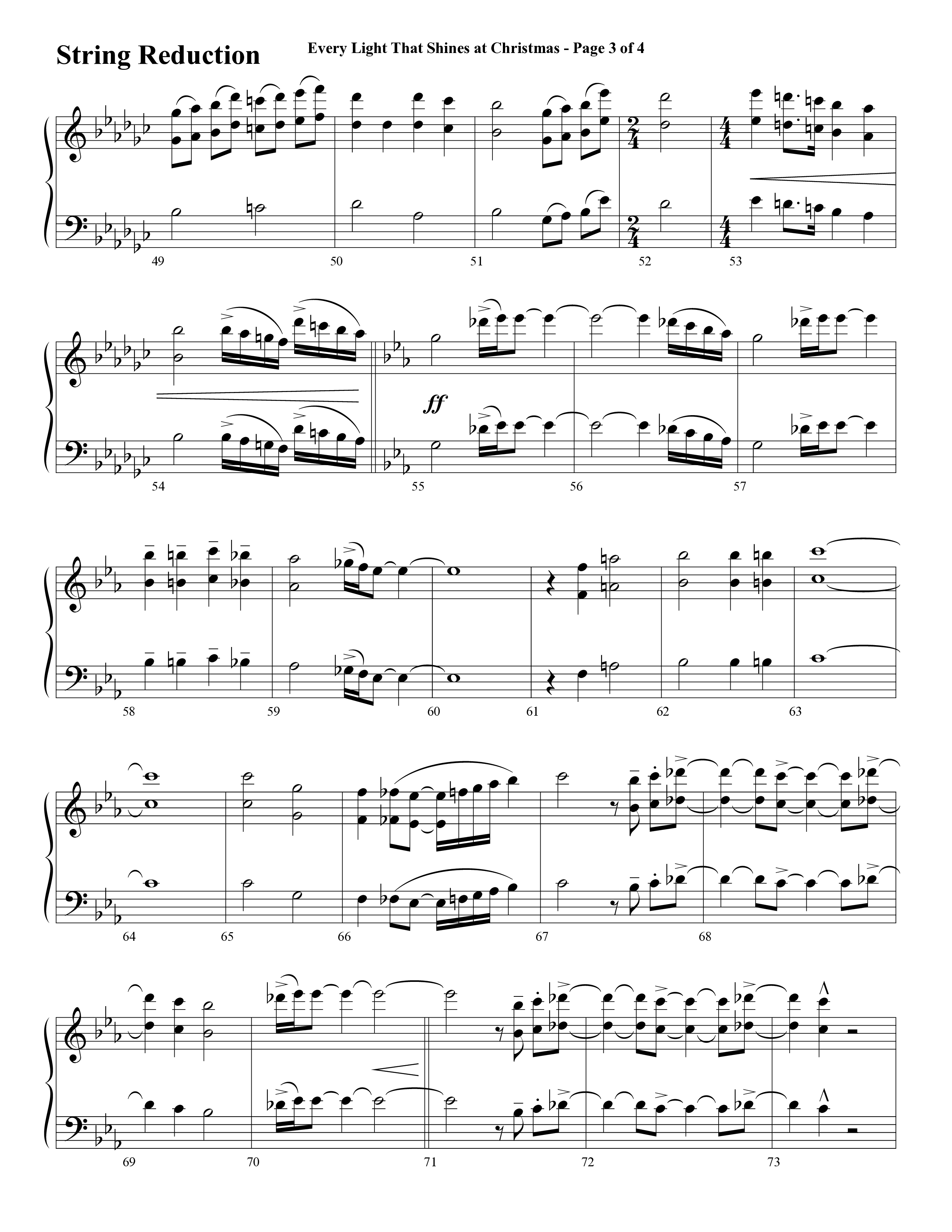 Every Light That Shines At Christmas (Choral Anthem SATB) String Reduction (Word Music Choral / Arr. Cliff Duren)