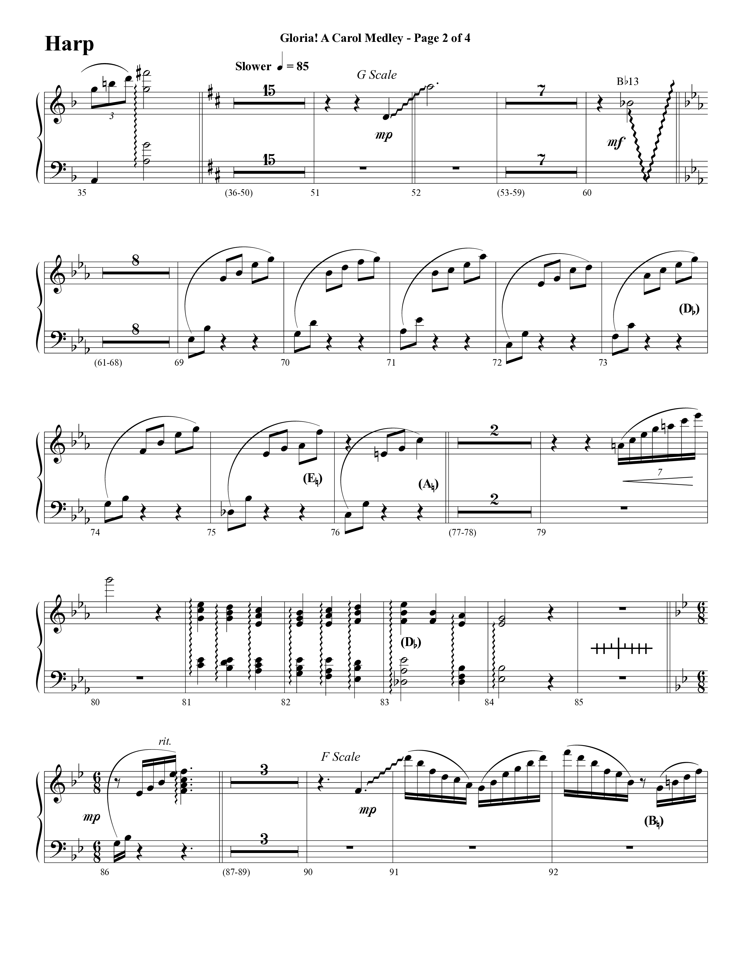 Gloria A Carol Medley (Choral Anthem SATB) Harp (Word Music Choral / Arr. Ric Domenico)