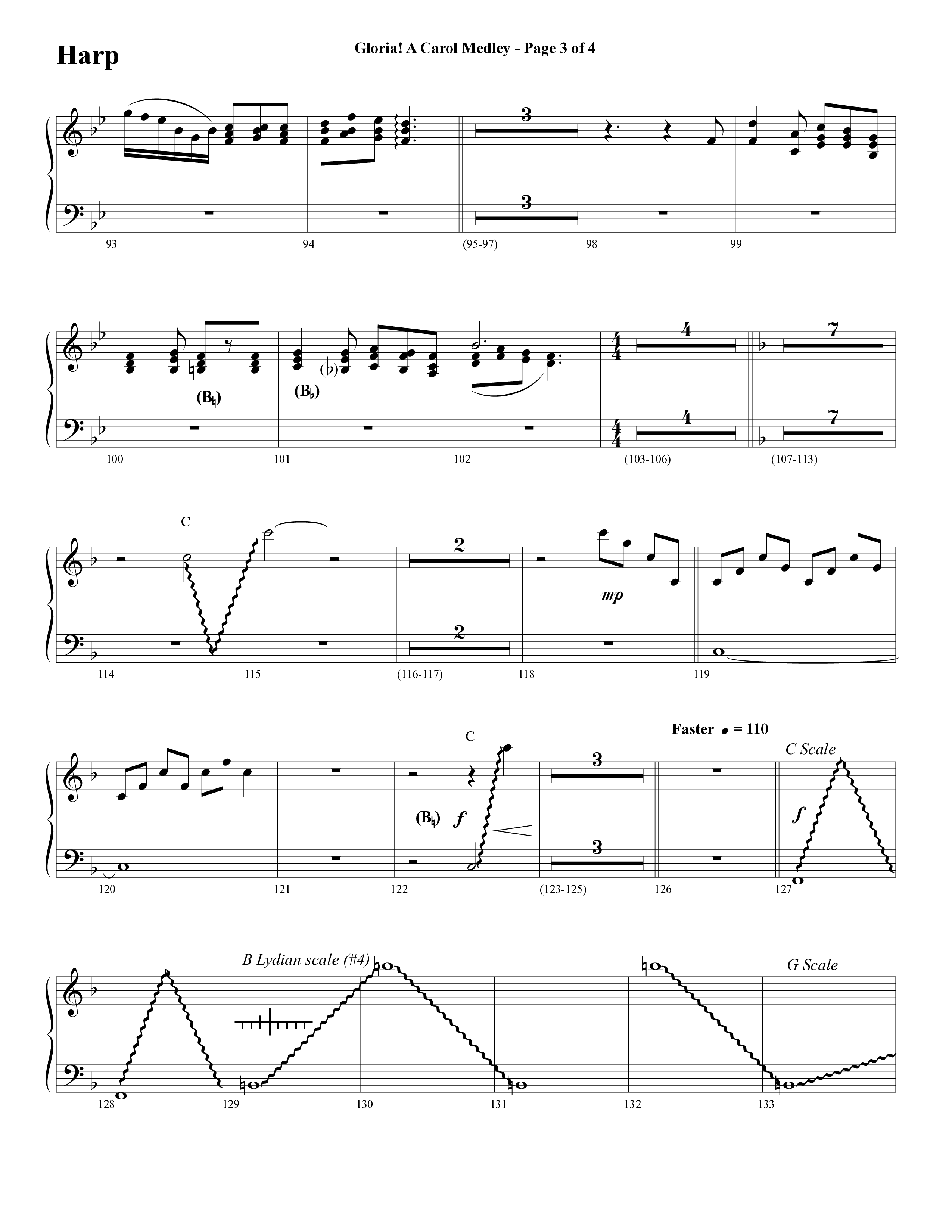 Gloria A Carol Medley (Choral Anthem SATB) Harp (Word Music Choral / Arr. Ric Domenico)