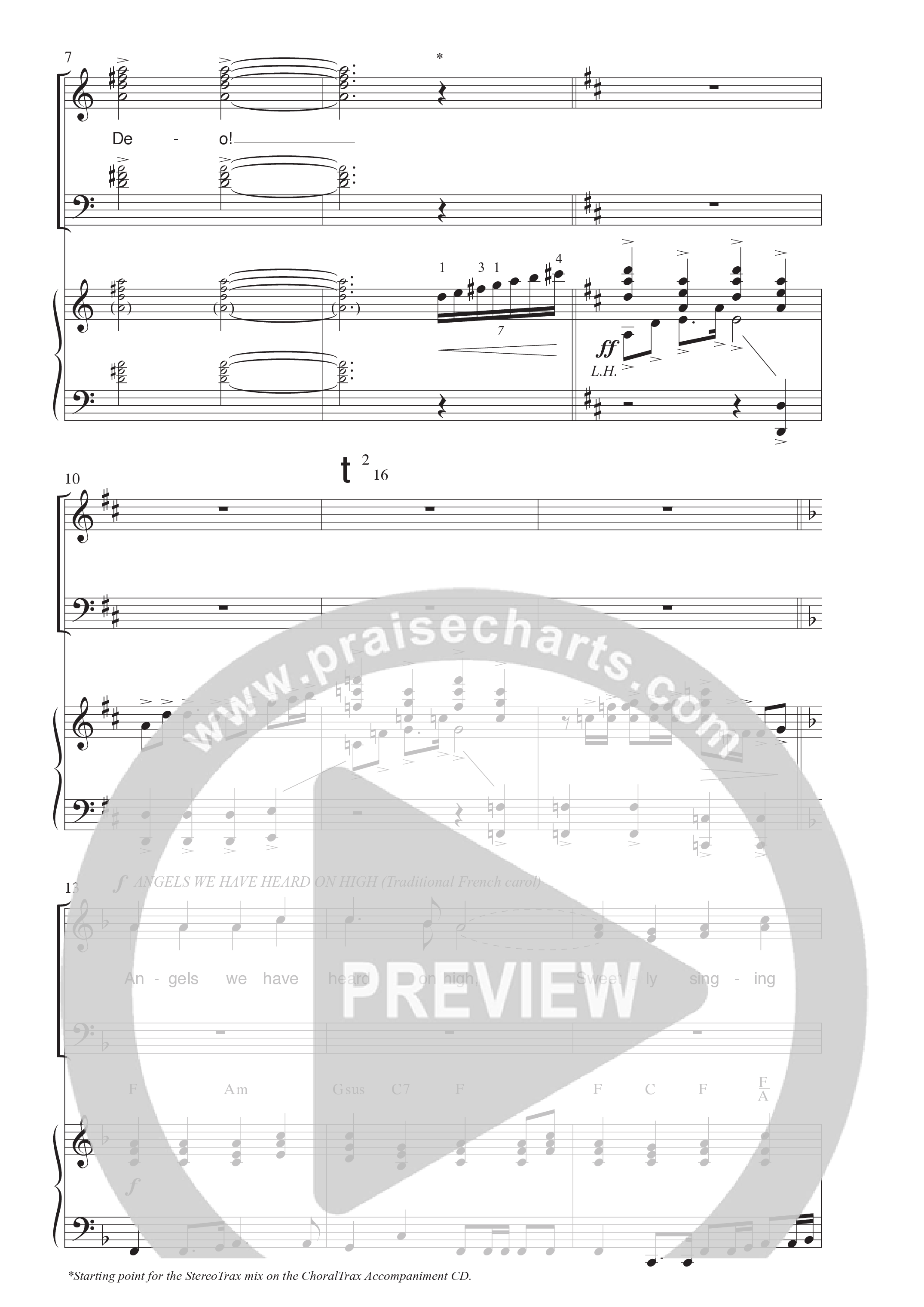 Gloria A Carol Medley (Choral Anthem SATB) Anthem (SATB/Piano) (Word Music Choral / Arr. Ric Domenico)