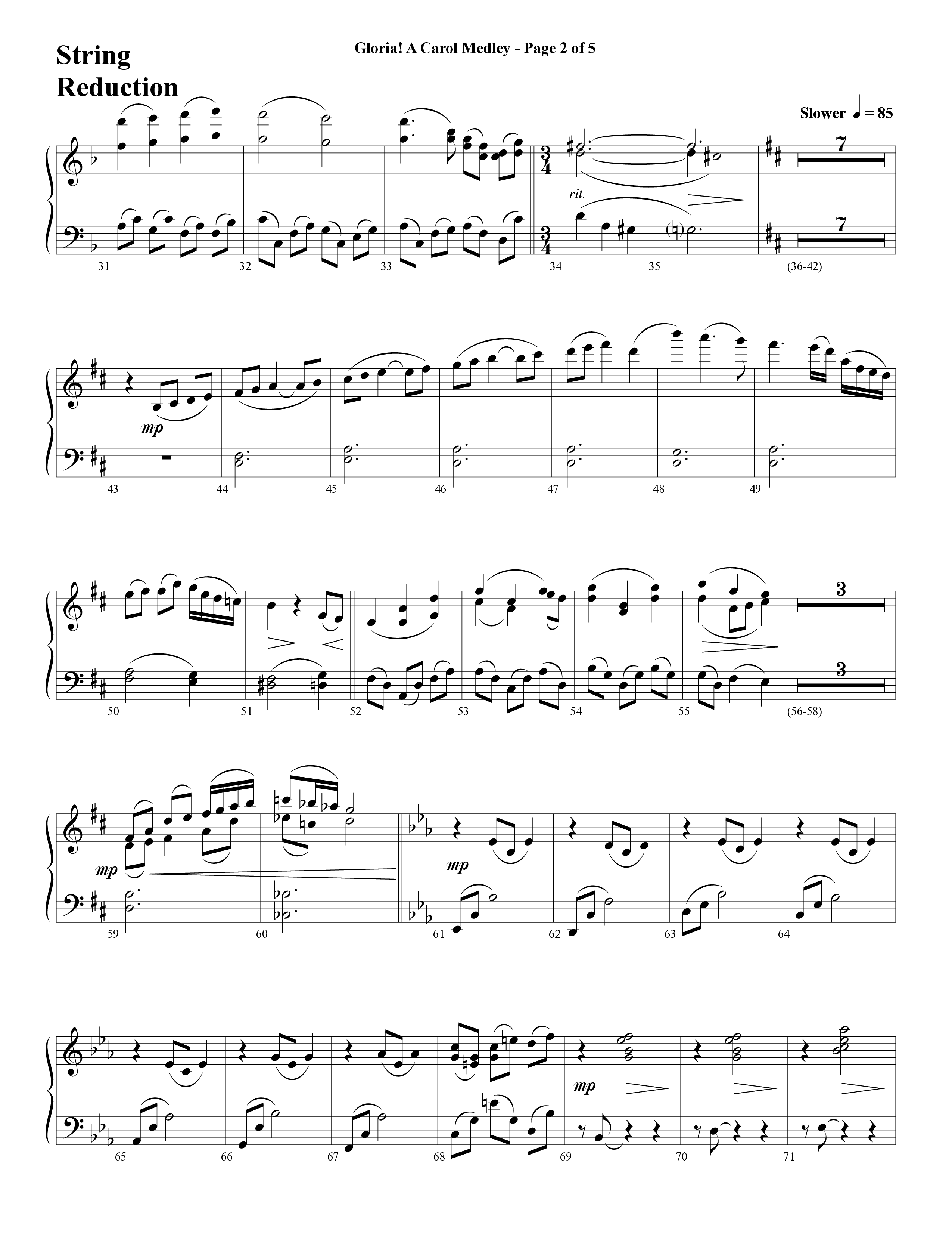 Gloria A Carol Medley (Choral Anthem SATB) String Reduction (Word Music Choral / Arr. Ric Domenico)