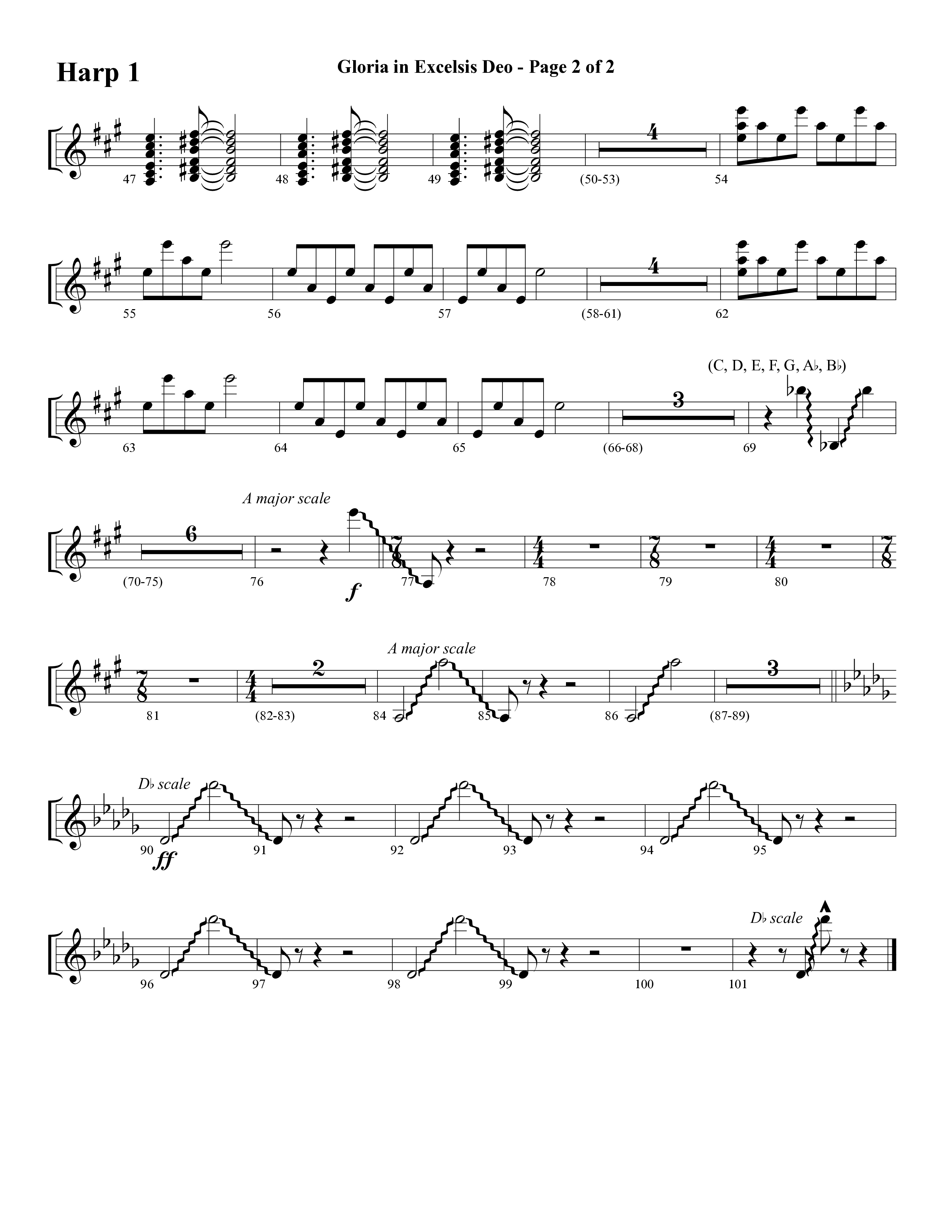 Gloria In Excelsis Deo (Choral Anthem SATB) Harp (Word Music Choral / Arr. David Clydesdale)
