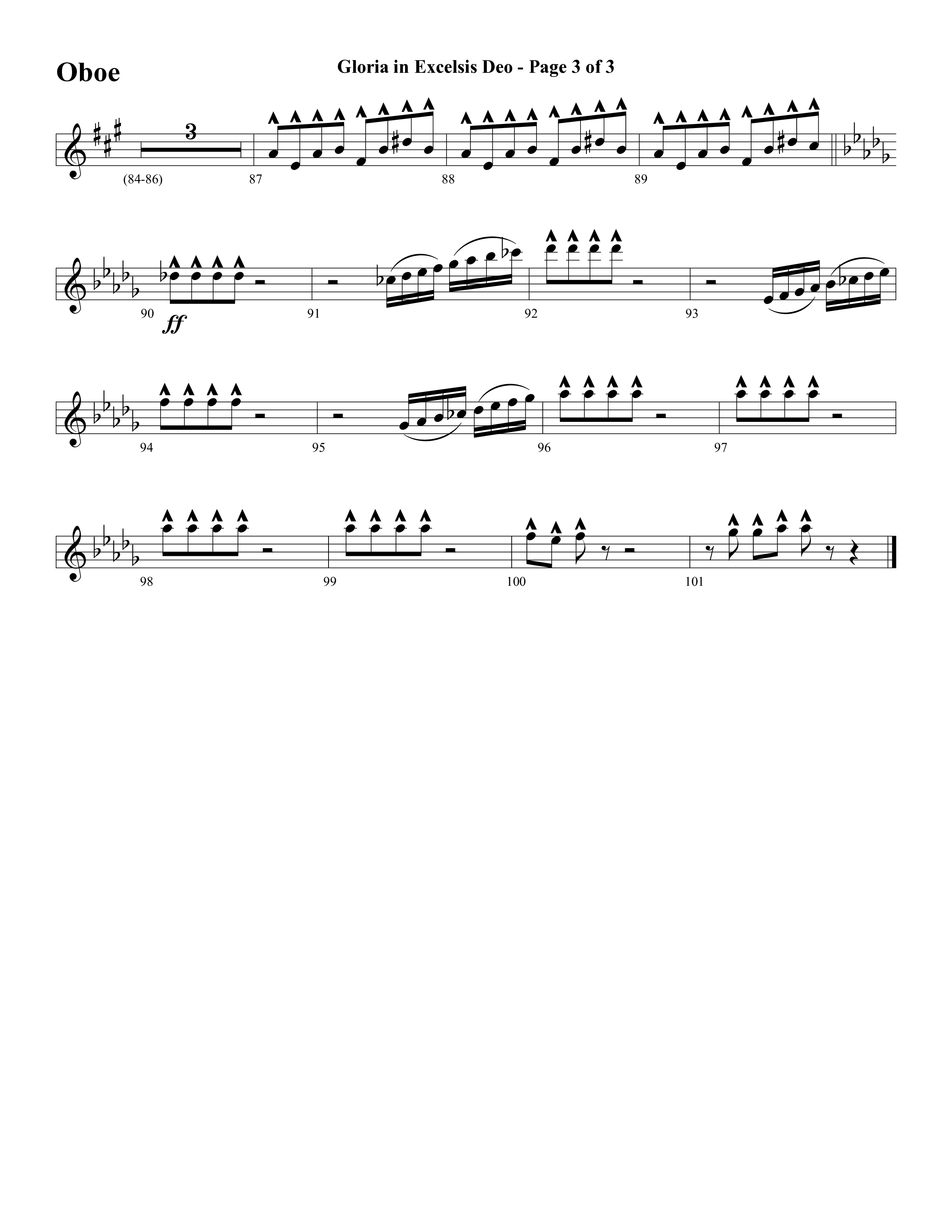 Gloria In Excelsis Deo (Choral Anthem SATB) Oboe (Word Music Choral / Arr. David Clydesdale)