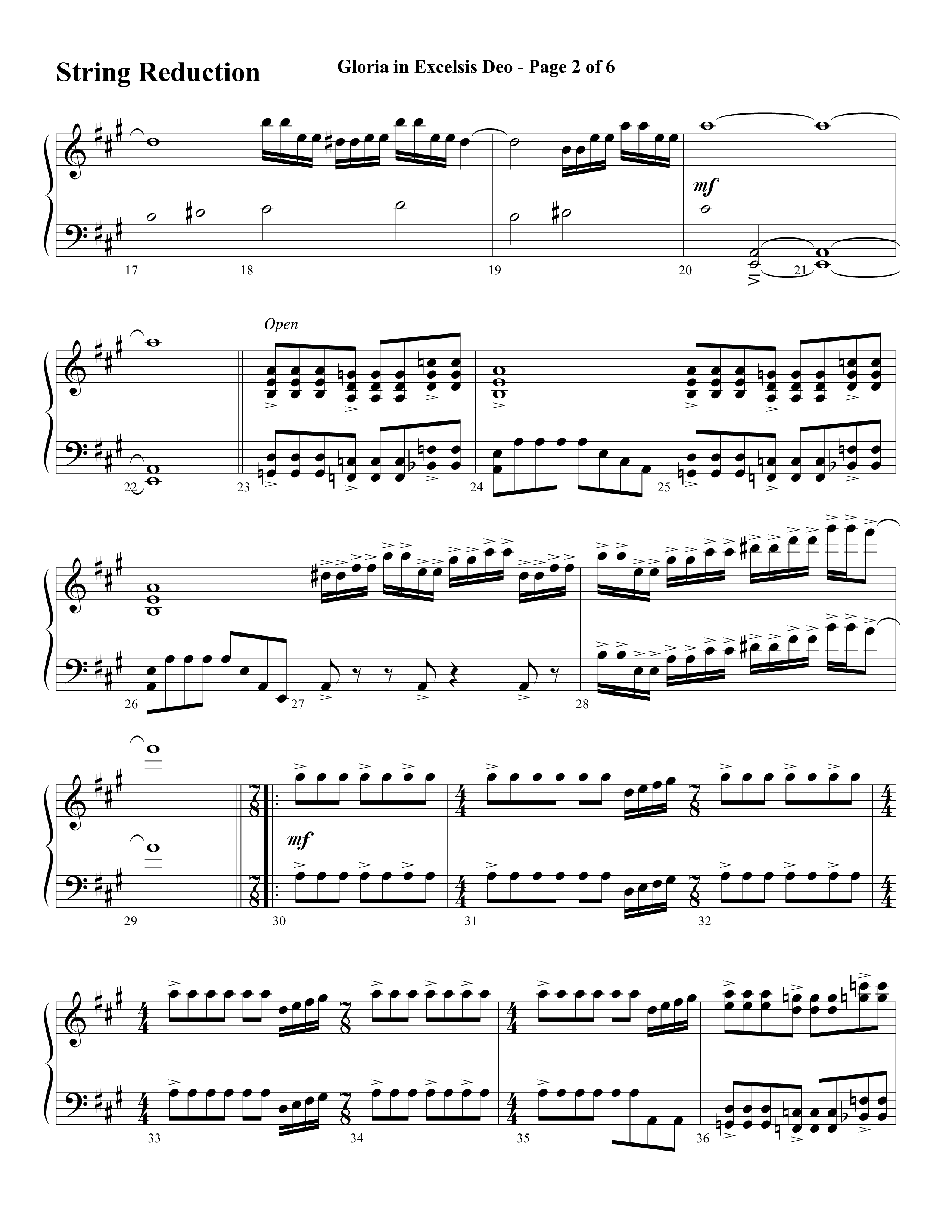 Gloria In Excelsis Deo (Choral Anthem SATB) String Reduction (Word Music Choral / Arr. David Clydesdale)