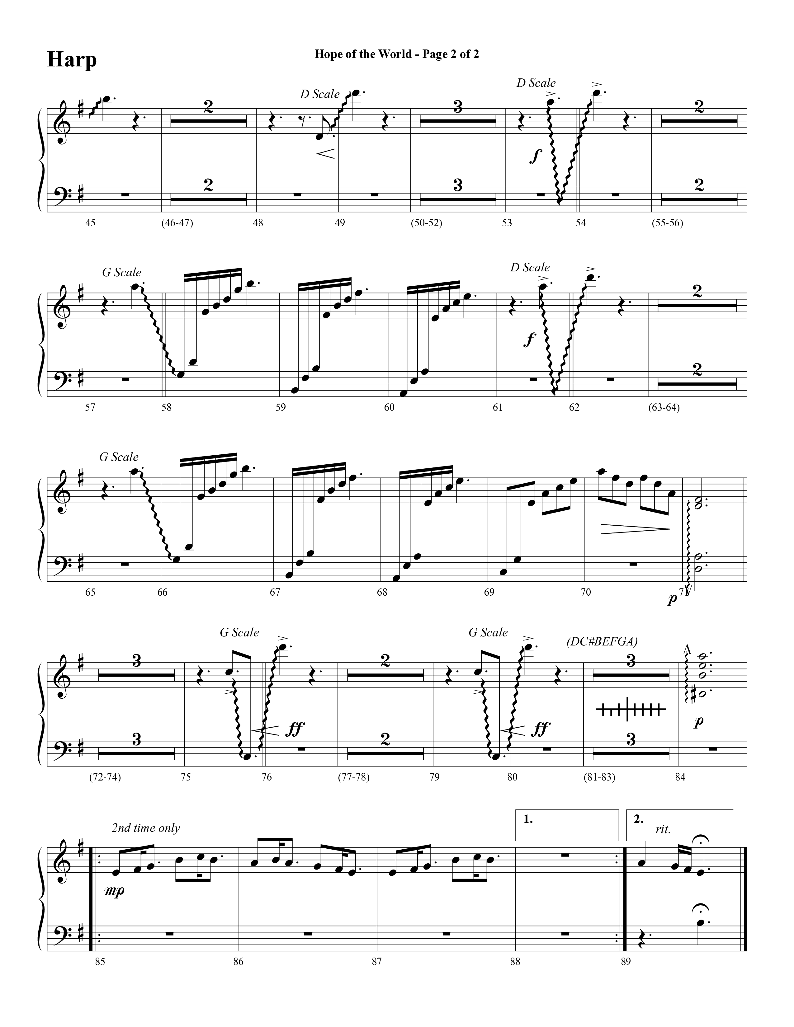 Hope Of The World (Choral Anthem SATB) Harp (Word Music Choral / Arr. Mark McClure / Orch. Ric Domenico)