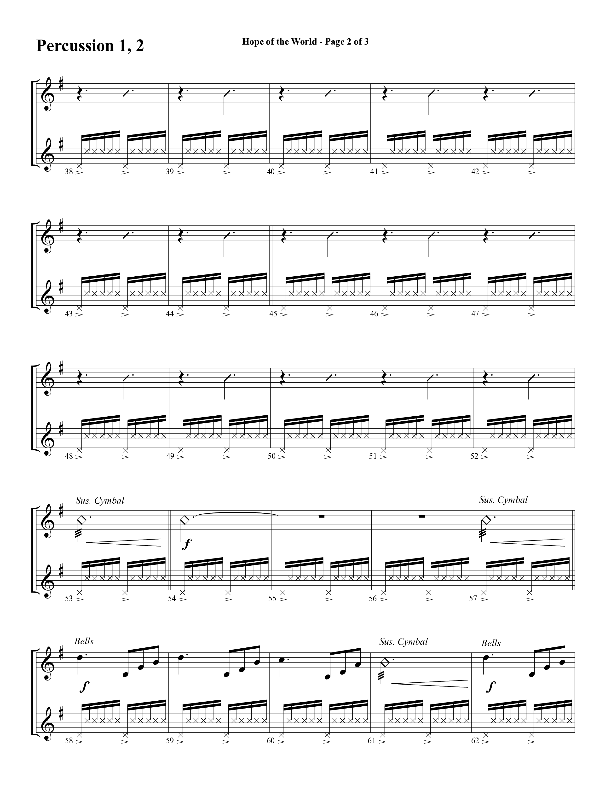 Hope Of The World (Choral Anthem SATB) Percussion (Word Music Choral / Arr. Mark McClure / Orch. Ric Domenico)
