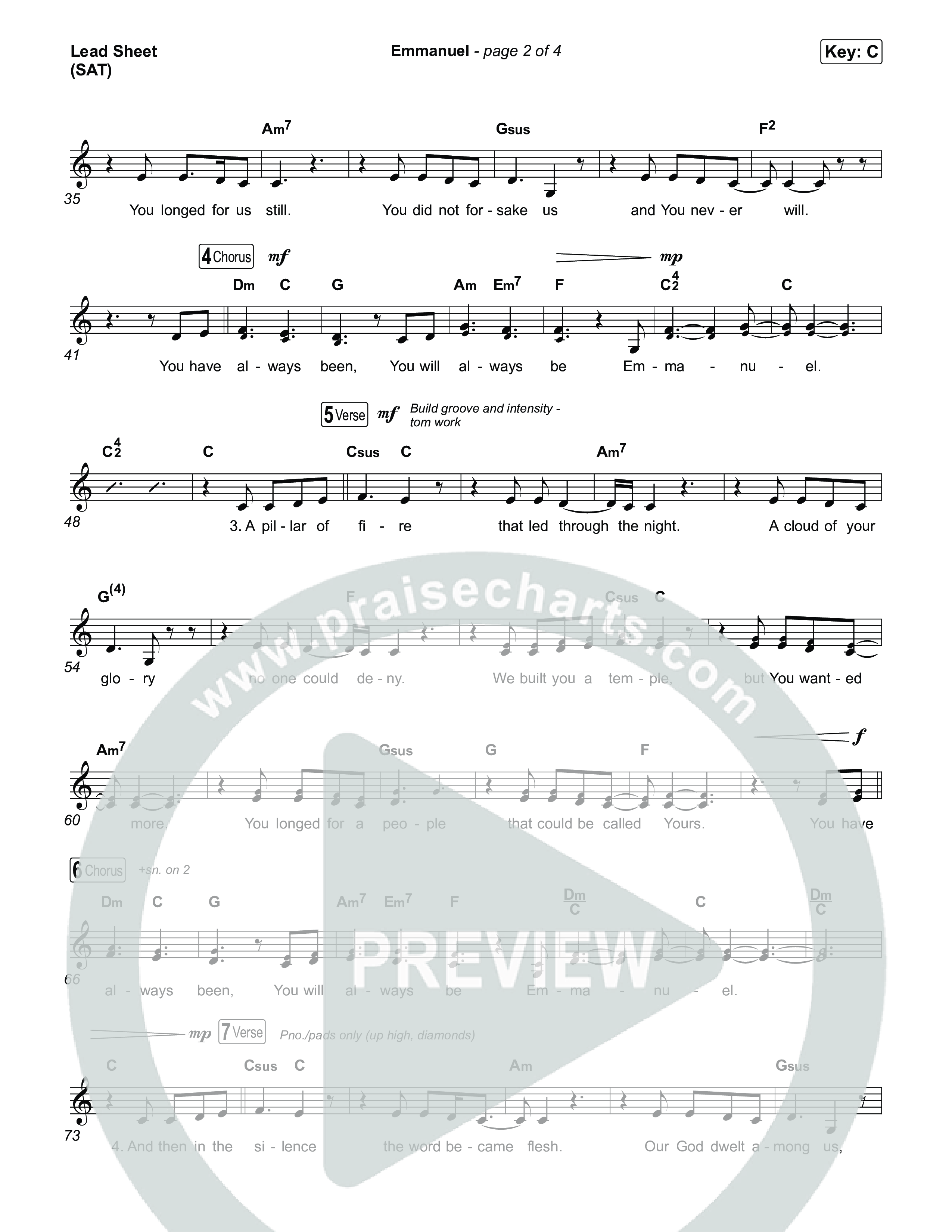 Emmanuel Lead Sheet (SAT) (Charity Gayle / Ryan Kennedy)