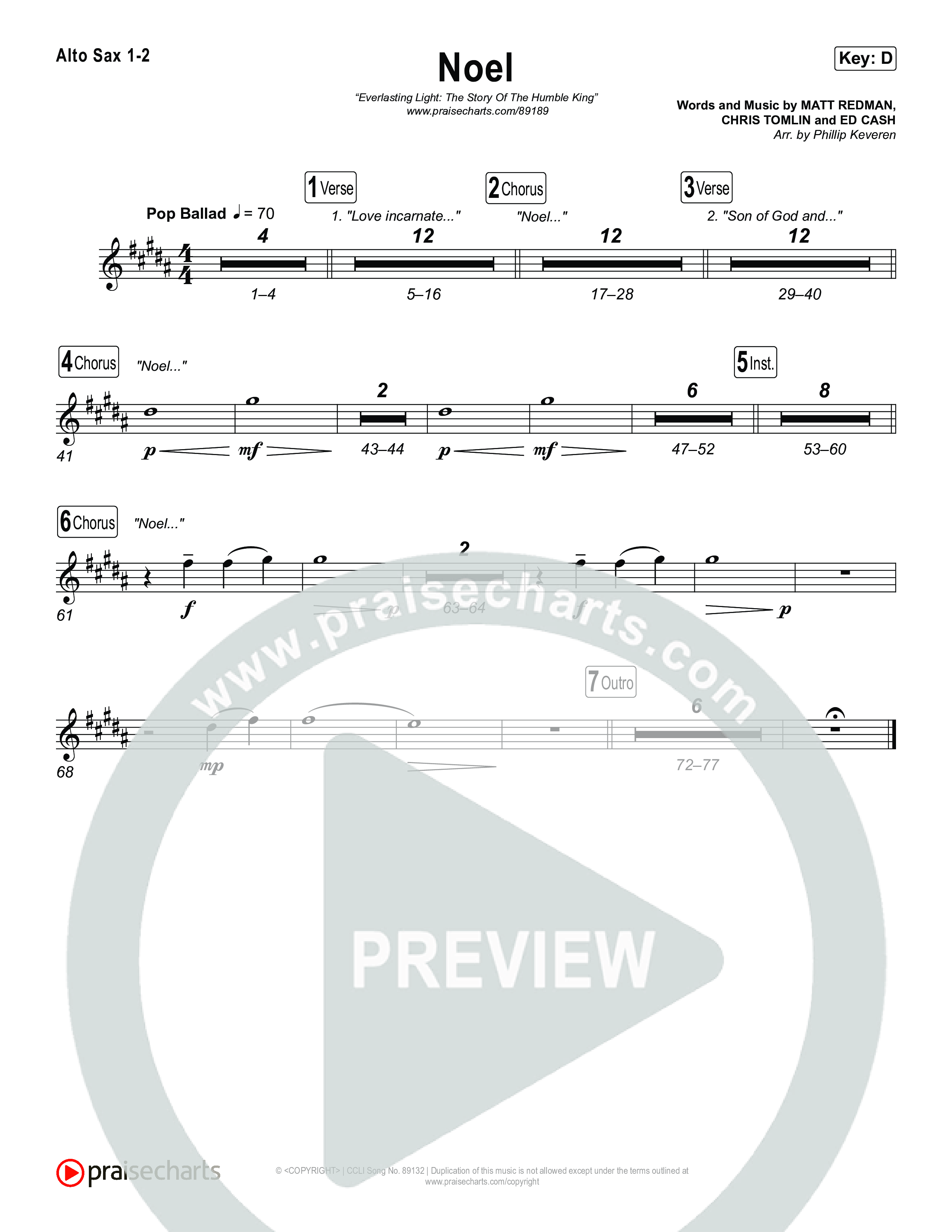 Noel Alto Sax 1,2 (Museum Of The Bible / Arr. Phillip Keveren)