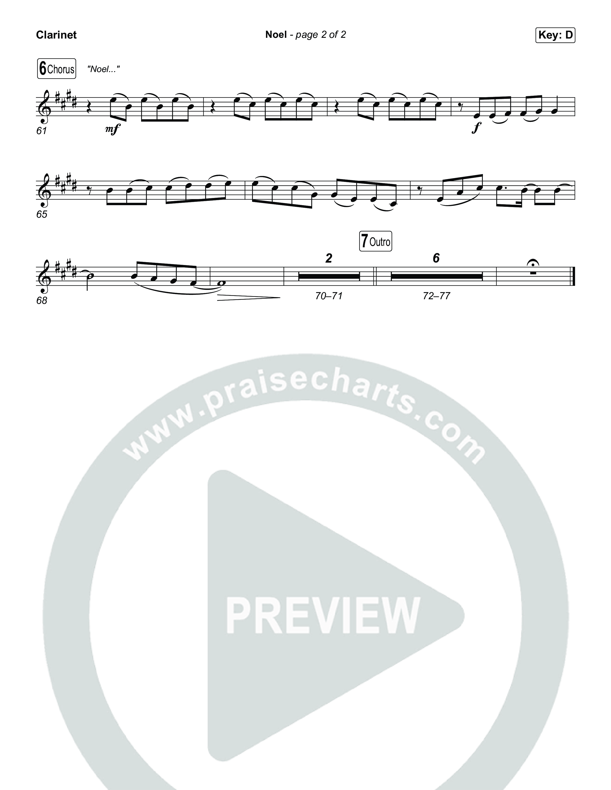 Noel Clarinet 1,2 (Museum Of The Bible / Arr. Phillip Keveren)