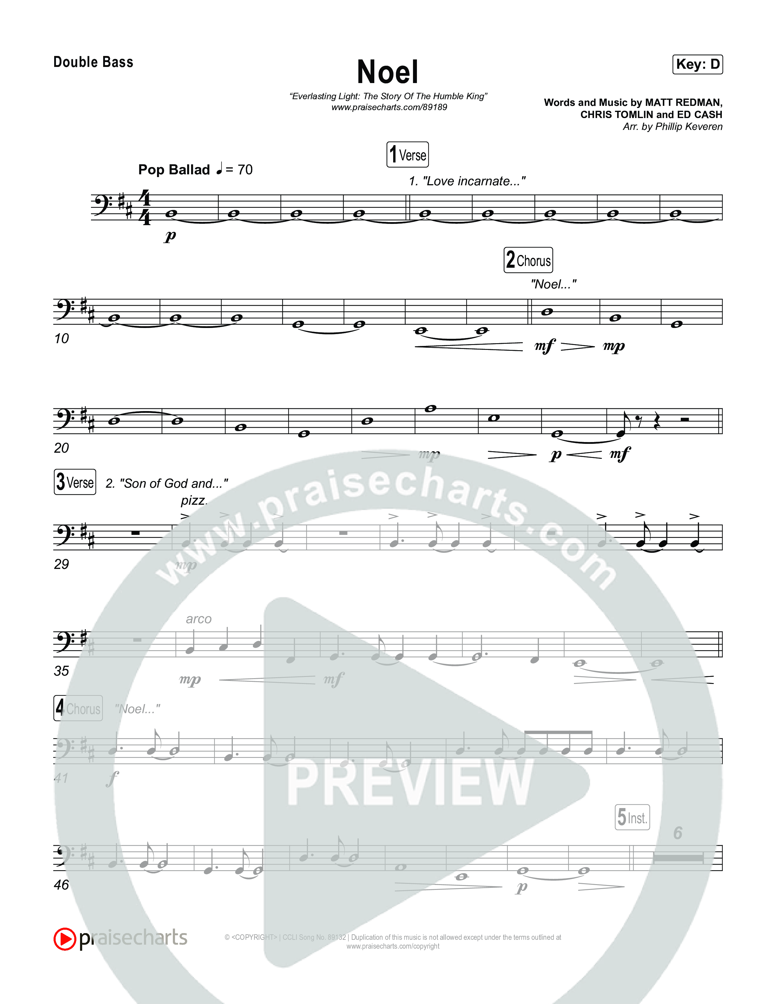 Noel String Bass (Museum Of The Bible / Arr. Phillip Keveren)