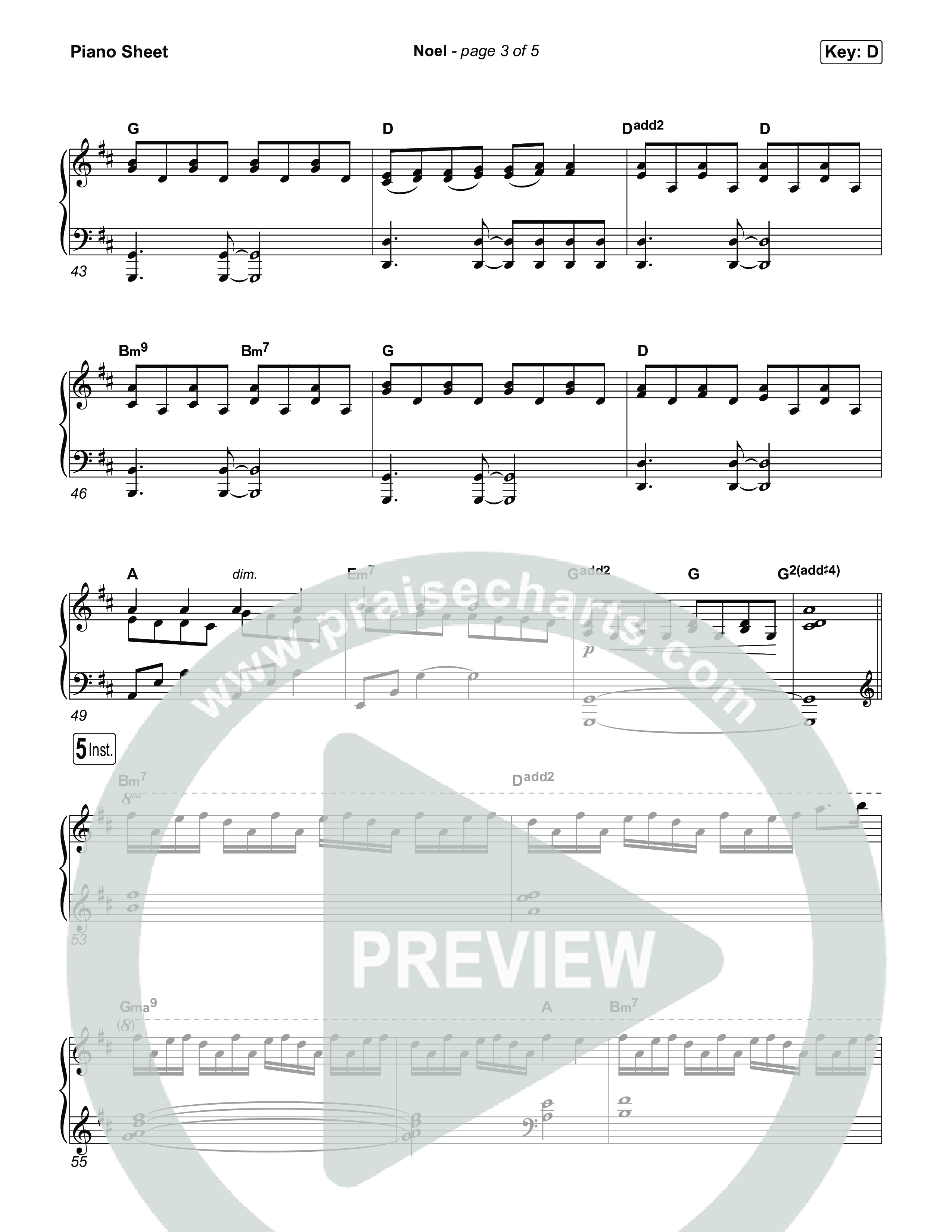 Noel Piano Sheet (Museum Of The Bible / Arr. Phillip Keveren)