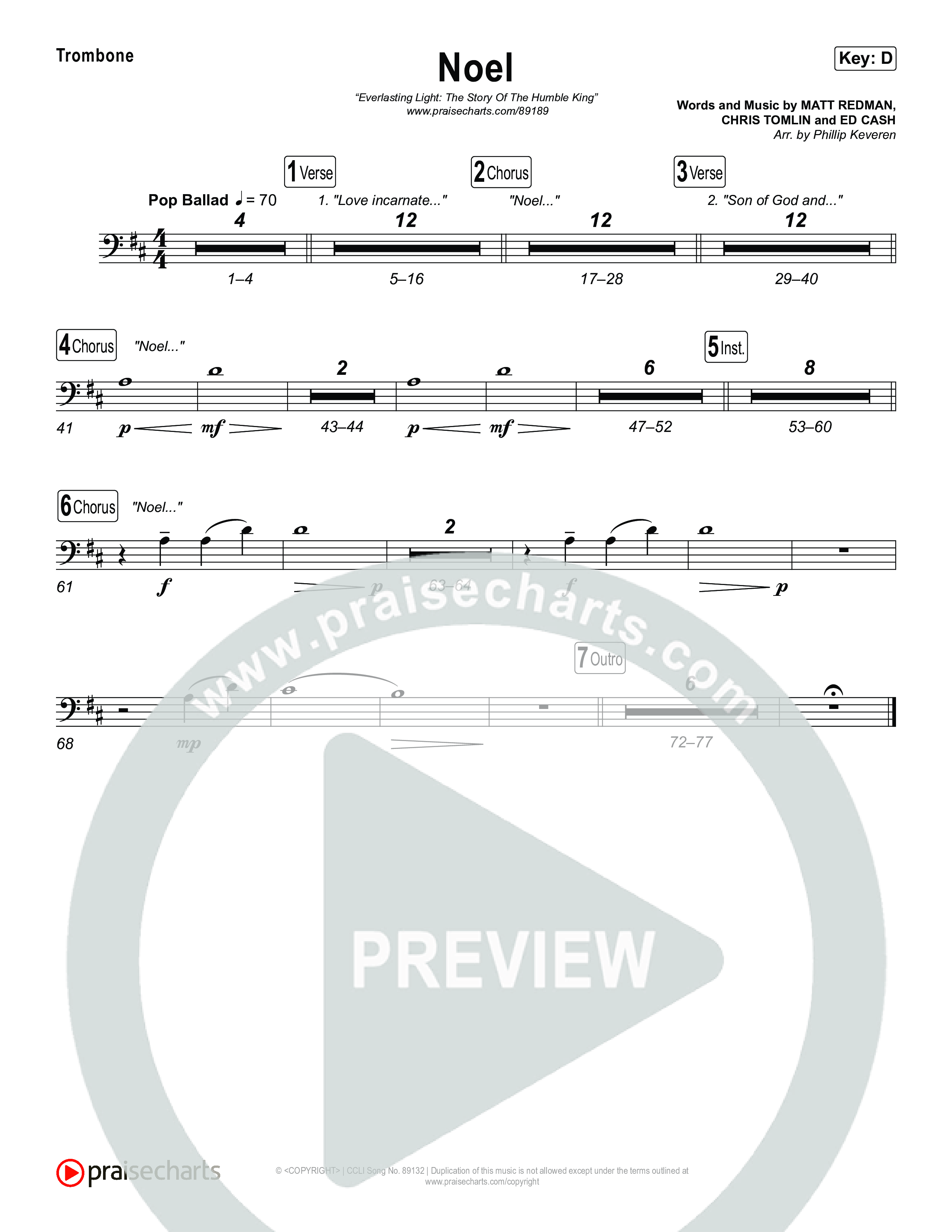 Noel Trombone 1,2 (Museum Of The Bible / Arr. Phillip Keveren)