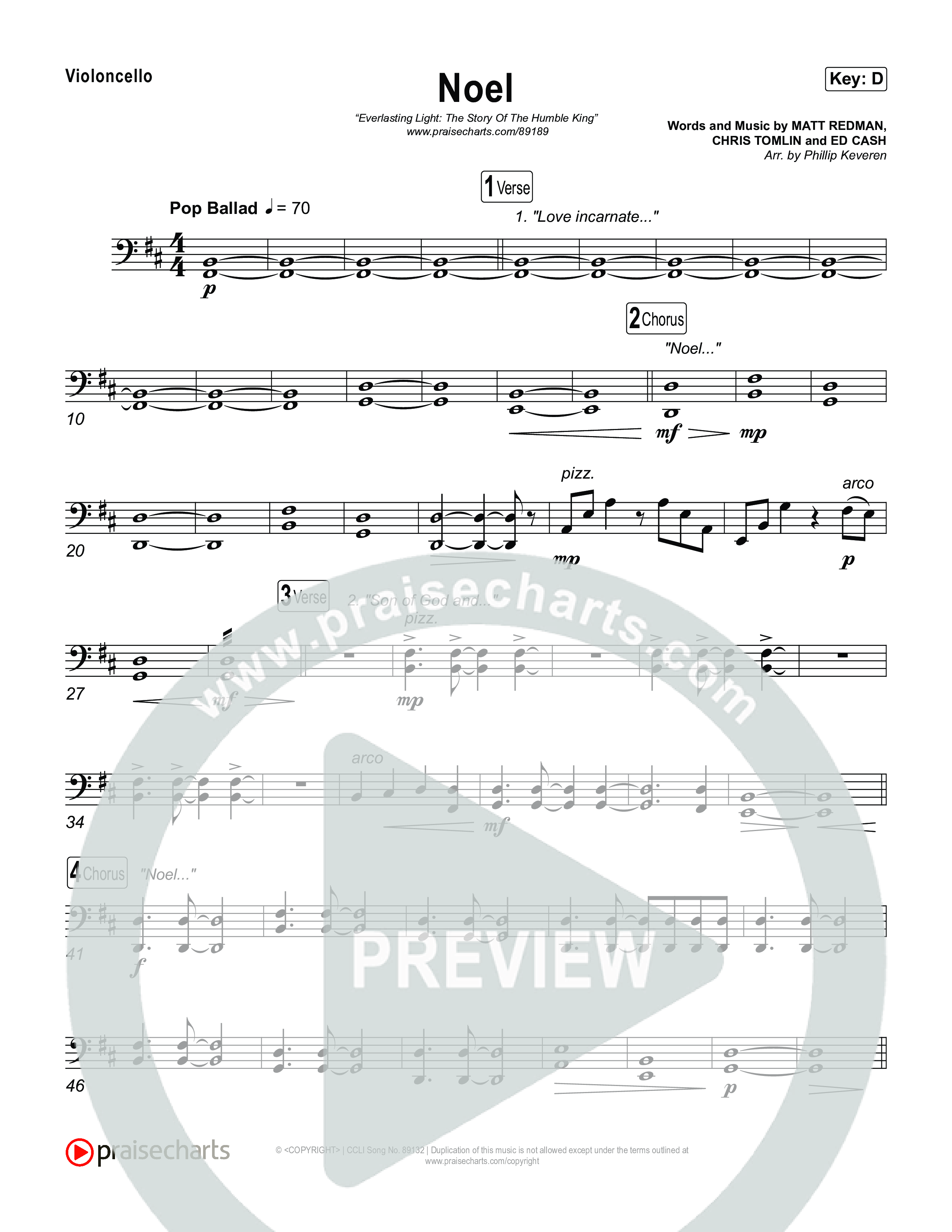 Noel Violincello (Museum Of The Bible / Arr. Phillip Keveren)