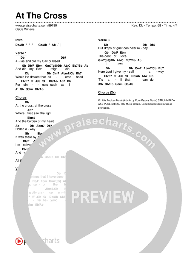 At The Cross Chords & Lyrics (CeCe Winans)