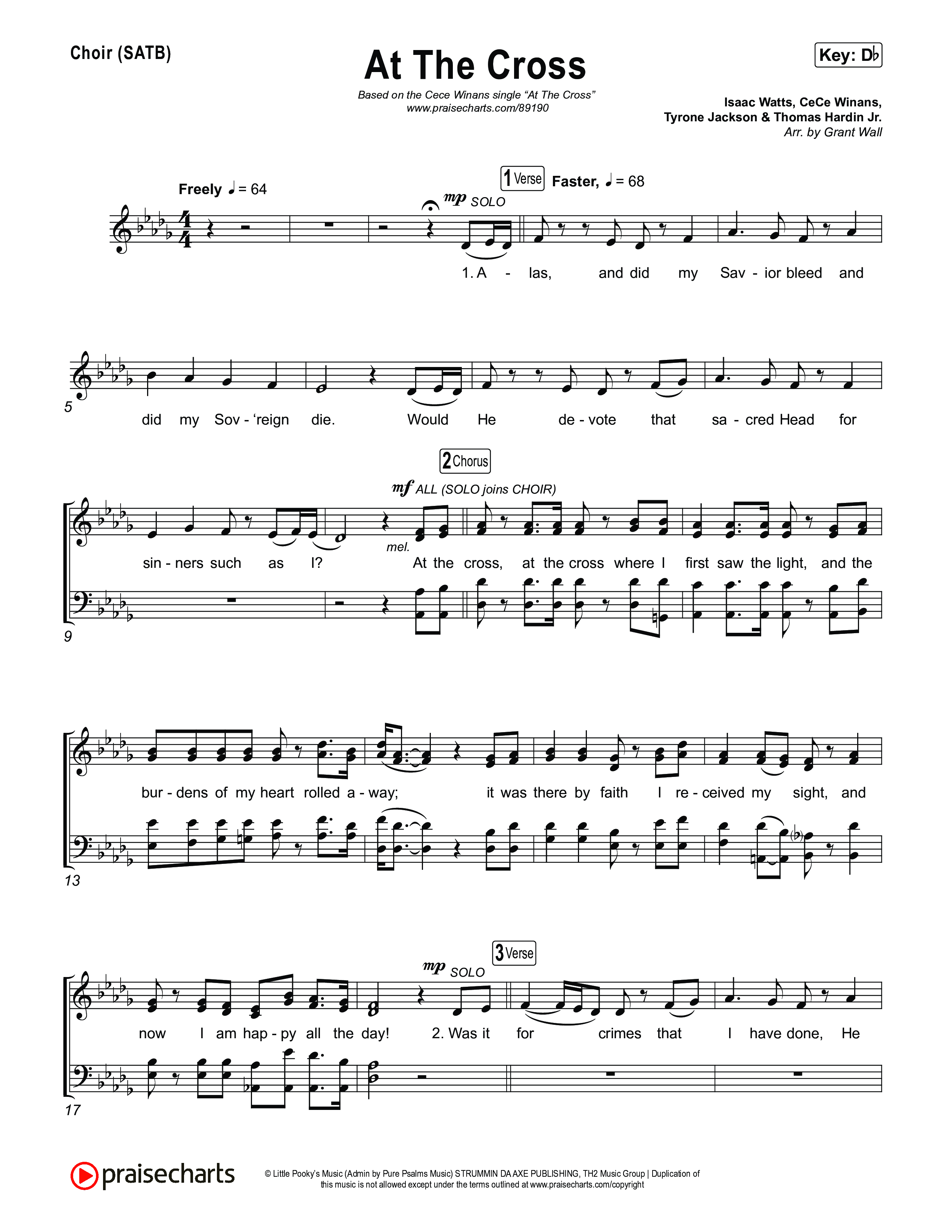 At The Cross Choir Sheet (SATB) (CeCe Winans)