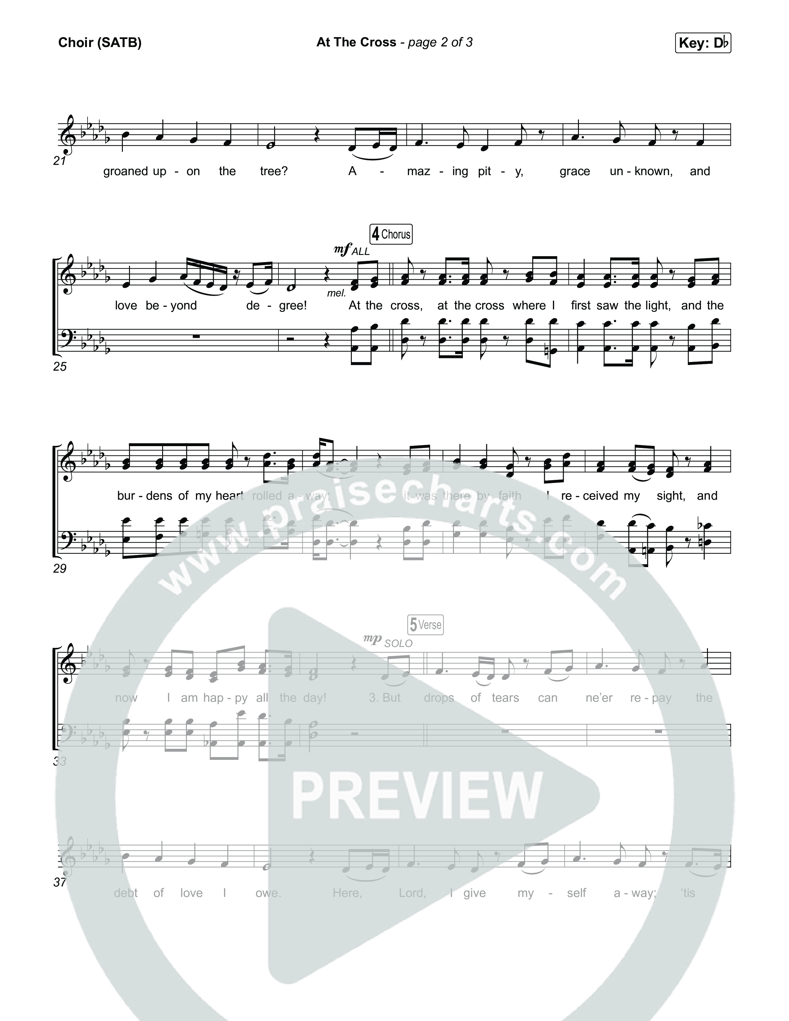 At The Cross Choir Sheet (SATB) (CeCe Winans)
