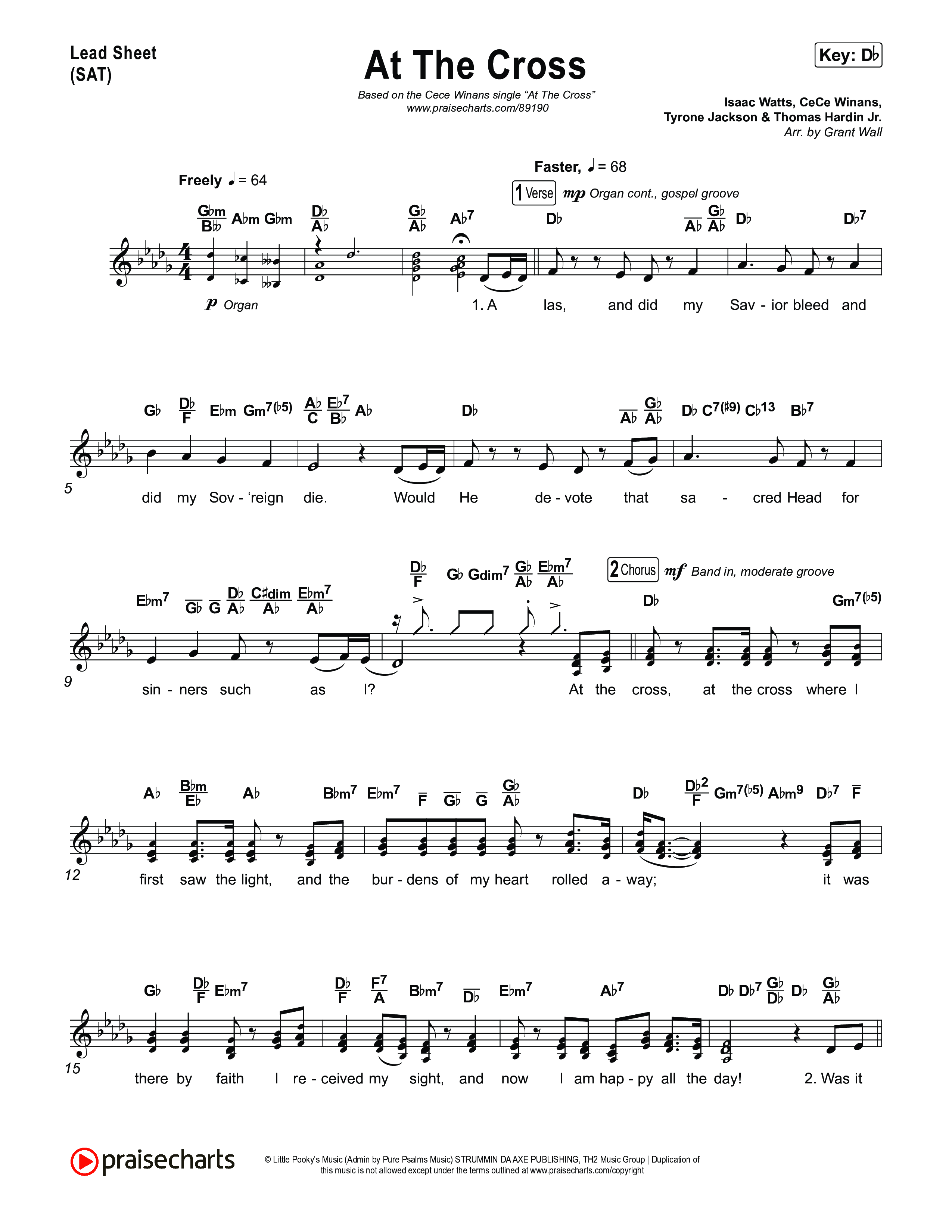 At The Cross Lead Sheet (SAT) (CeCe Winans)