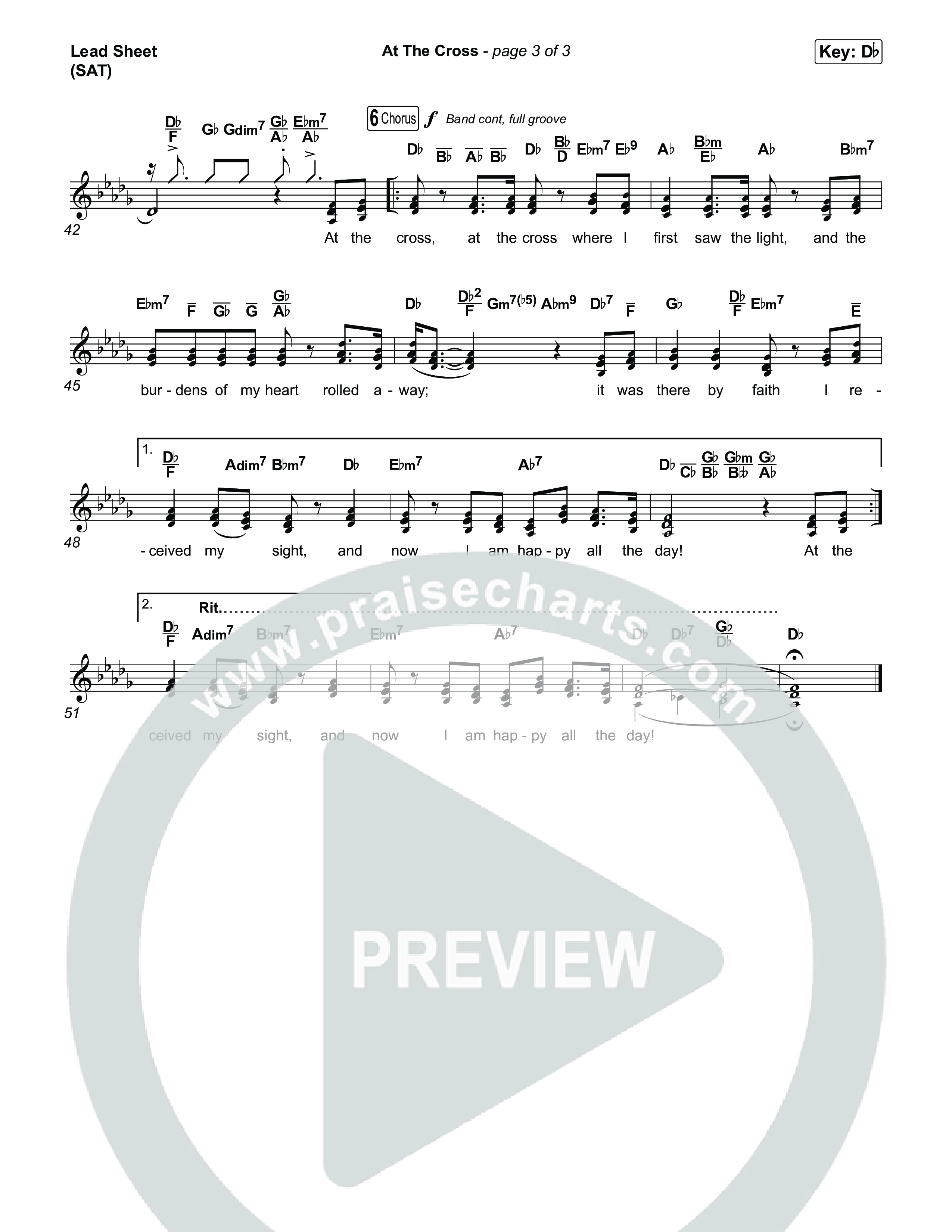 At The Cross Lead Sheet (SAT) (CeCe Winans)