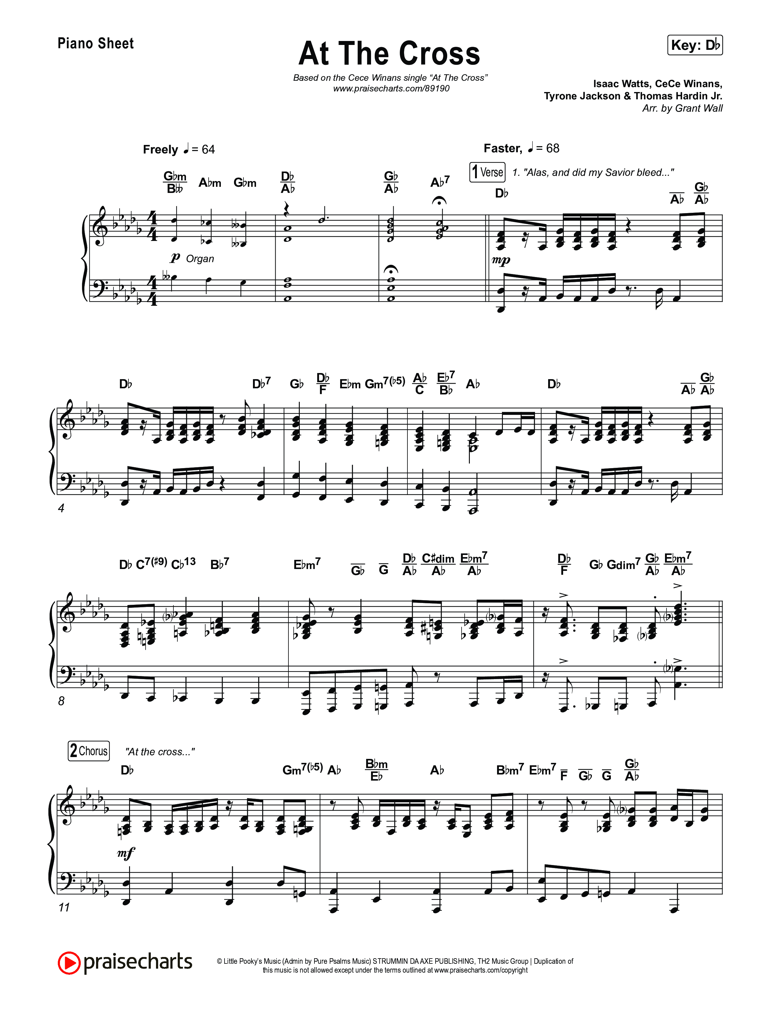 At The Cross Piano Sheet (CeCe Winans)