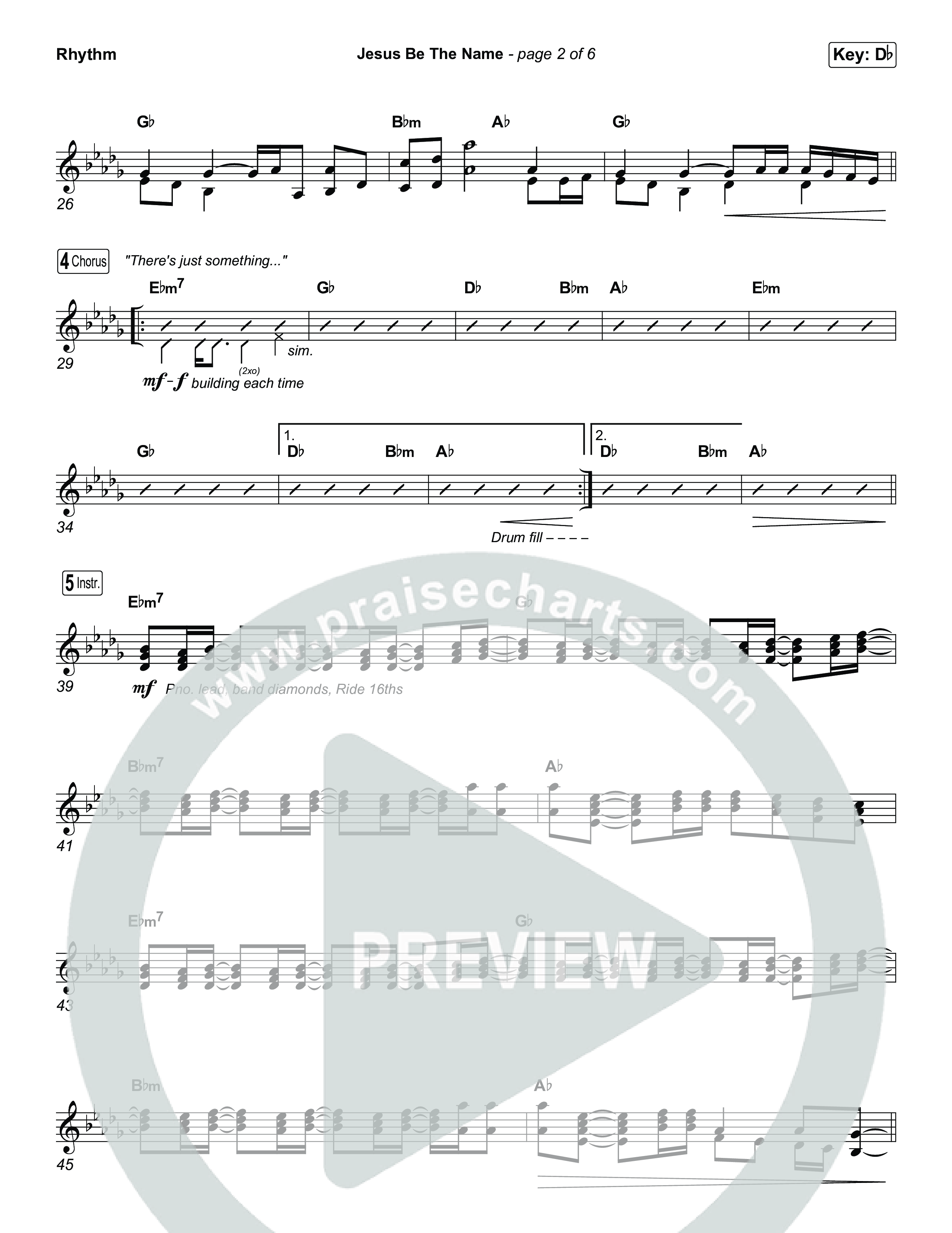 Jesus Be The Name (Choral Anthem SATB) Rhythm Chart (Elevation Worship)