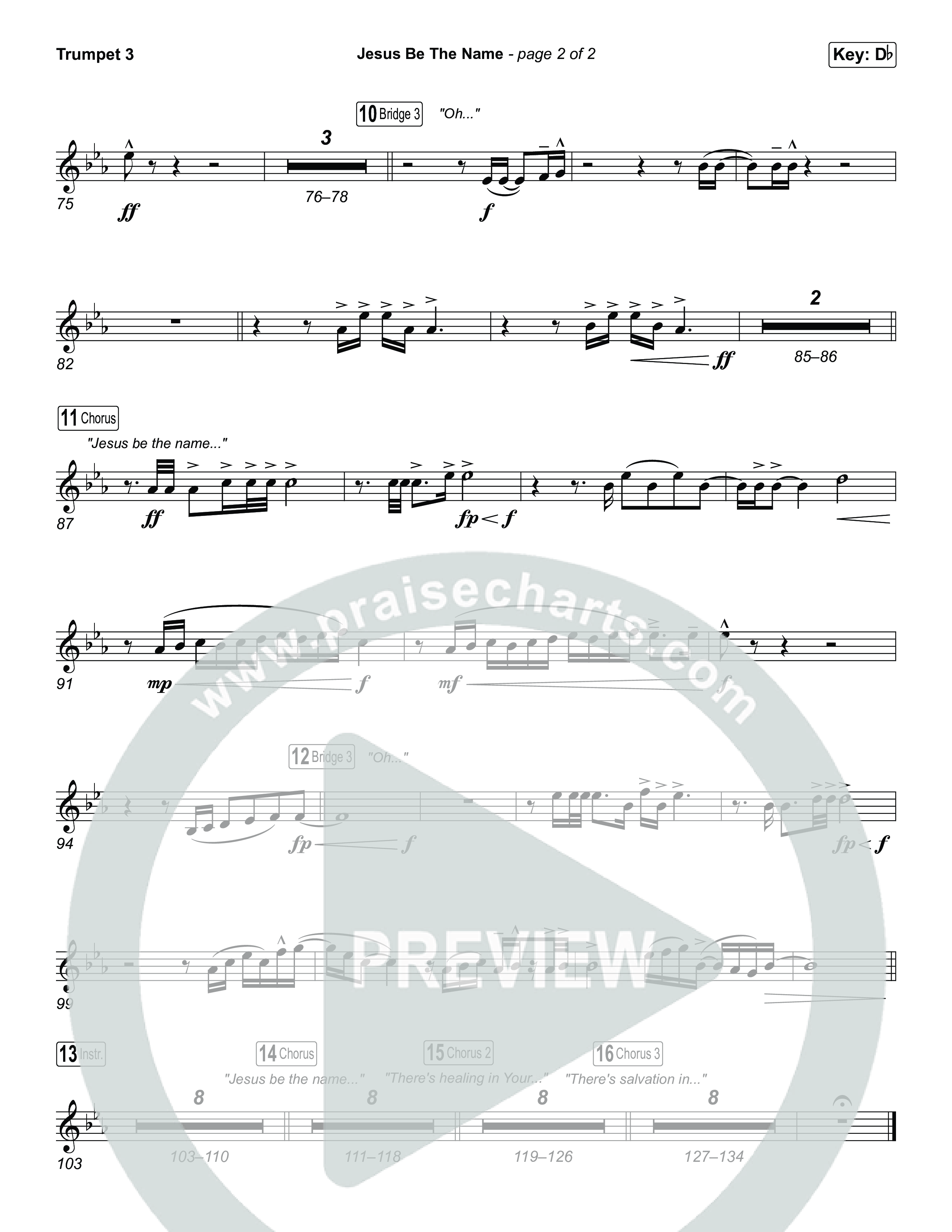 Jesus Be The Name (Choral Anthem SATB) Trumpet 3 (Elevation Worship)