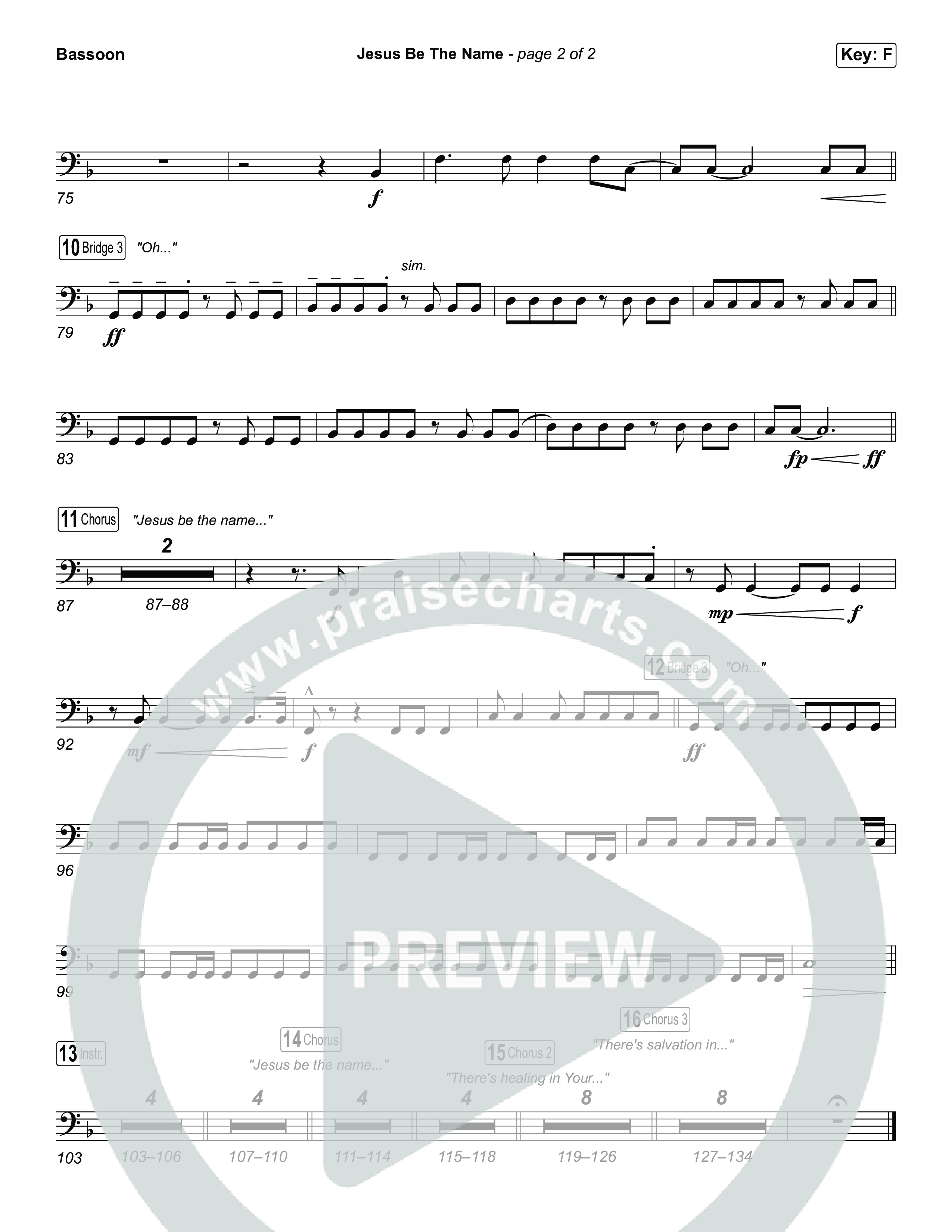 Jesus Be The Name (Sing It Now) Bassoon (Elevation Worship / Arr. Luke Gambill)