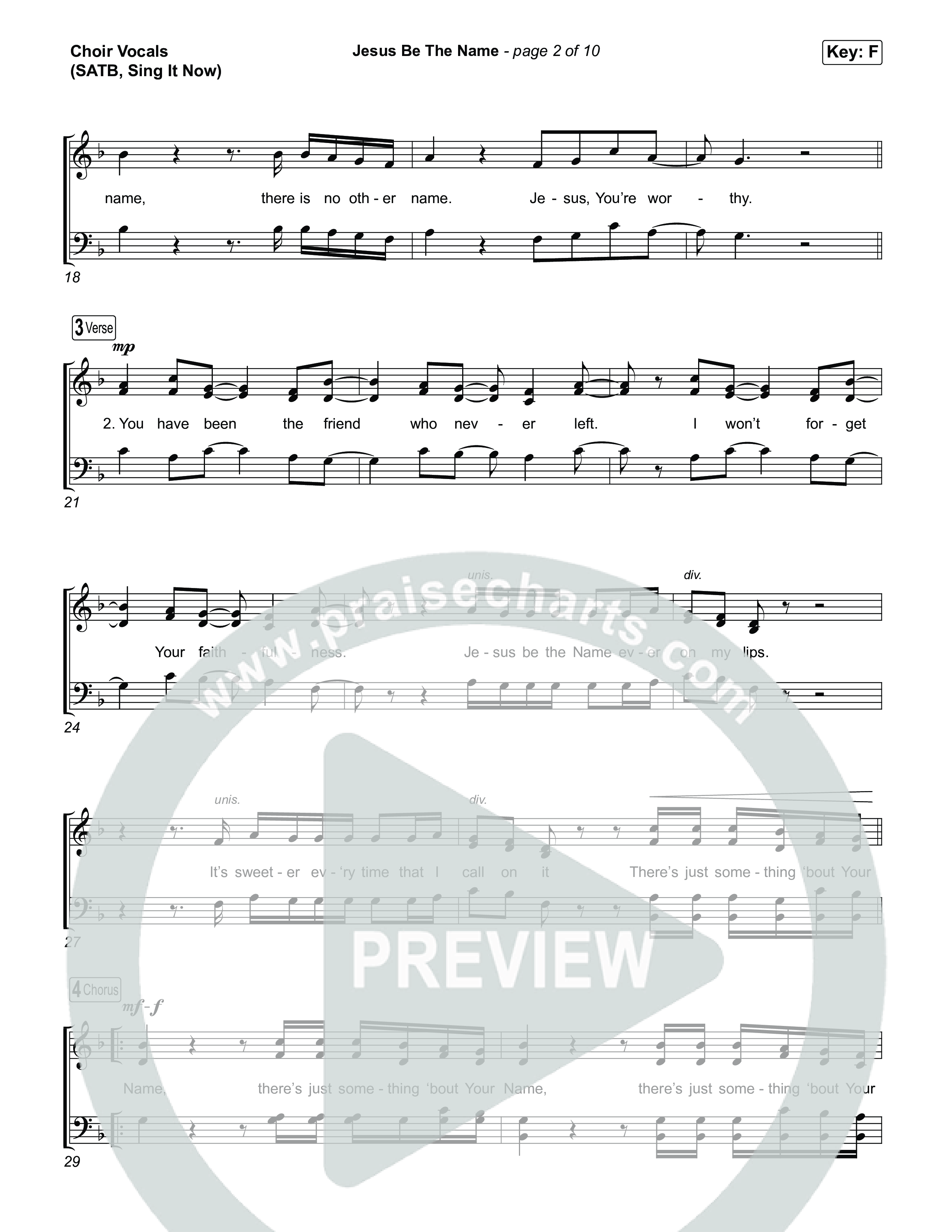 Jesus Be The Name (Sing It Now) Choir Sheet (SATB) (Elevation Worship / Arr. Luke Gambill)
