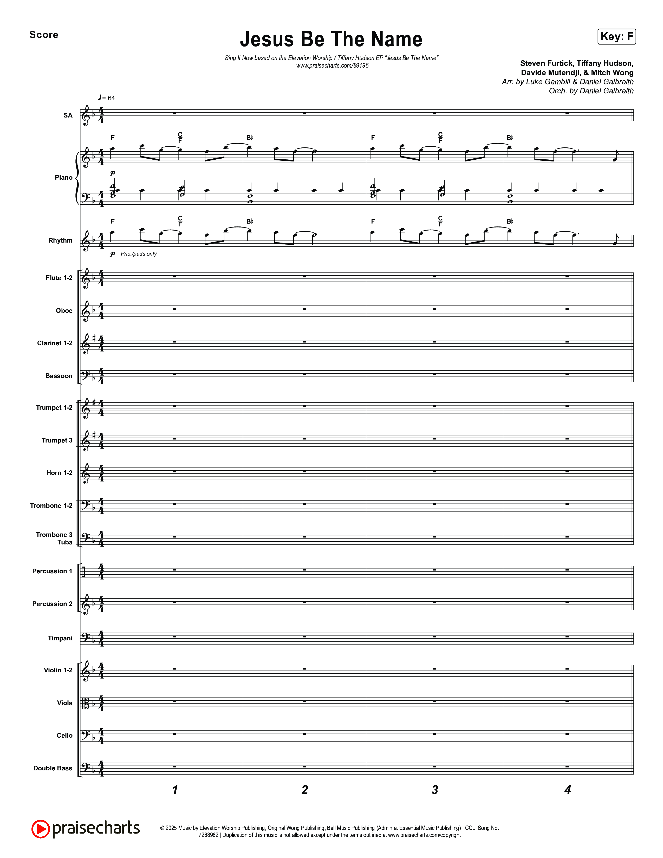 Jesus Be The Name (Sing It Now) Orchestration (Elevation Worship / Arr. Luke Gambill)