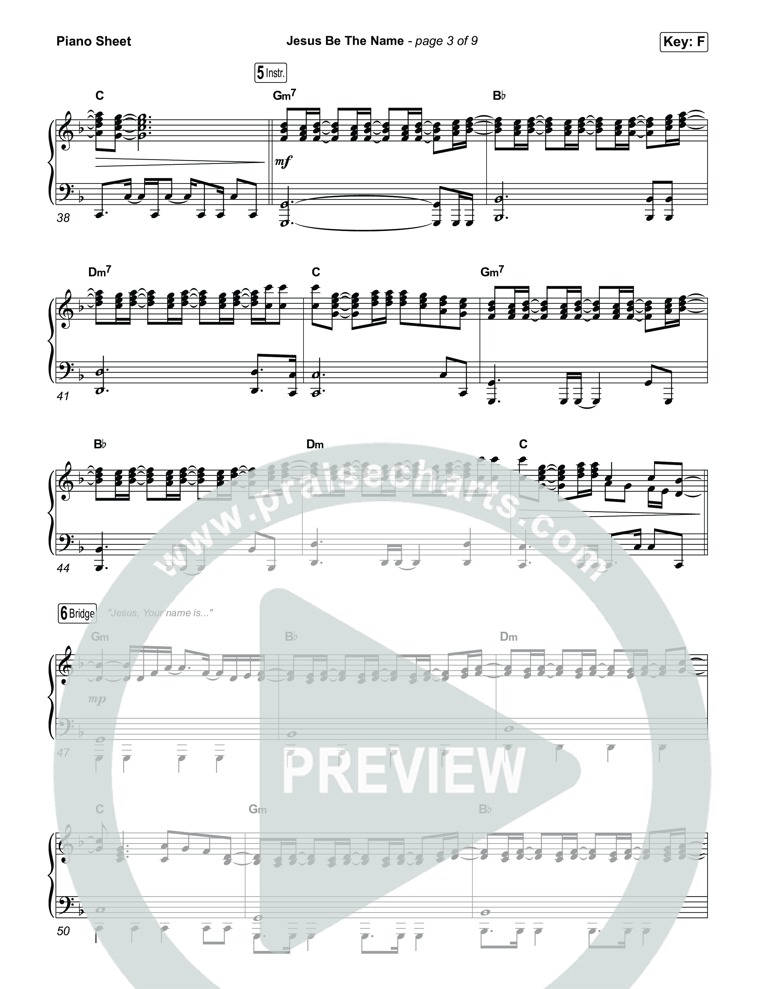 Jesus Be The Name (Sing It Now) Piano Sheet (Elevation Worship / Arr. Luke Gambill)