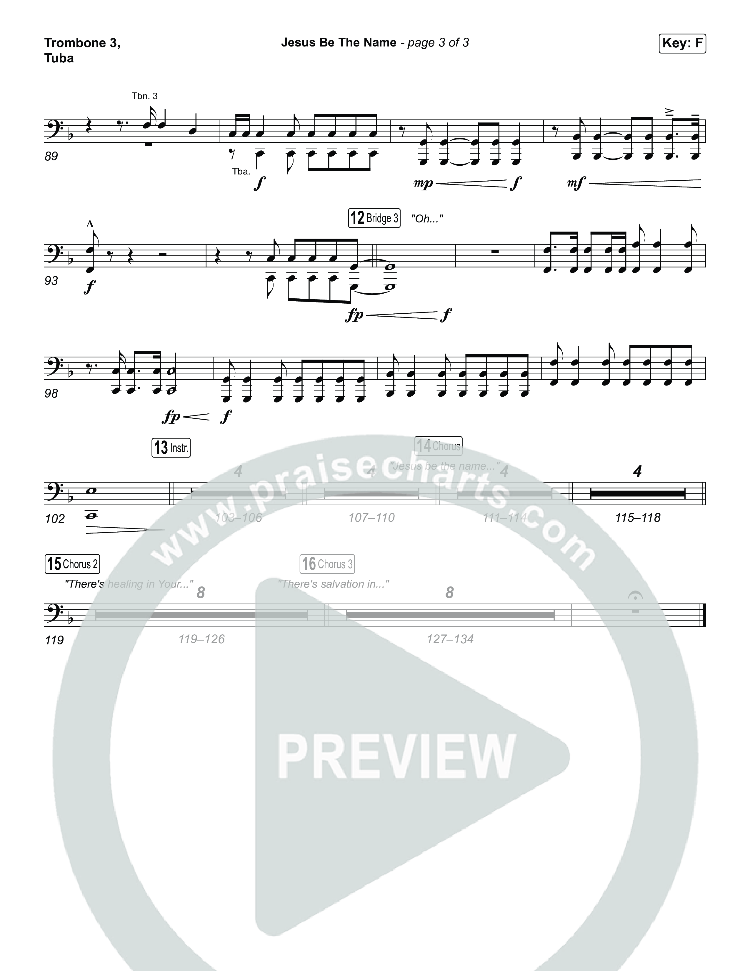 Jesus Be The Name (Sing It Now) Trombone 3/Tuba (Elevation Worship / Arr. Luke Gambill)