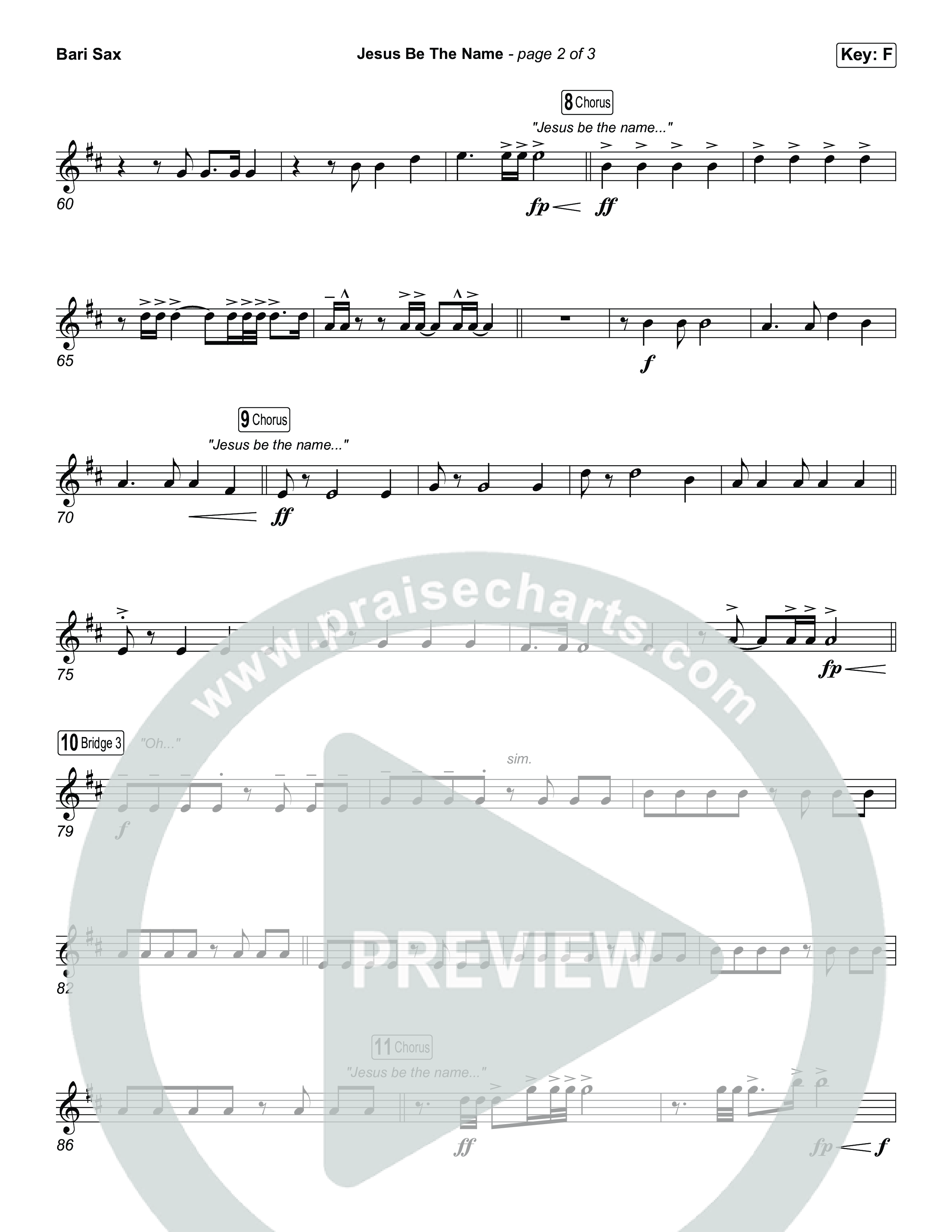 Jesus Be The Name (Worship Choir/SAB) Bari Sax (Elevation Worship / Arr. Luke Gambill)