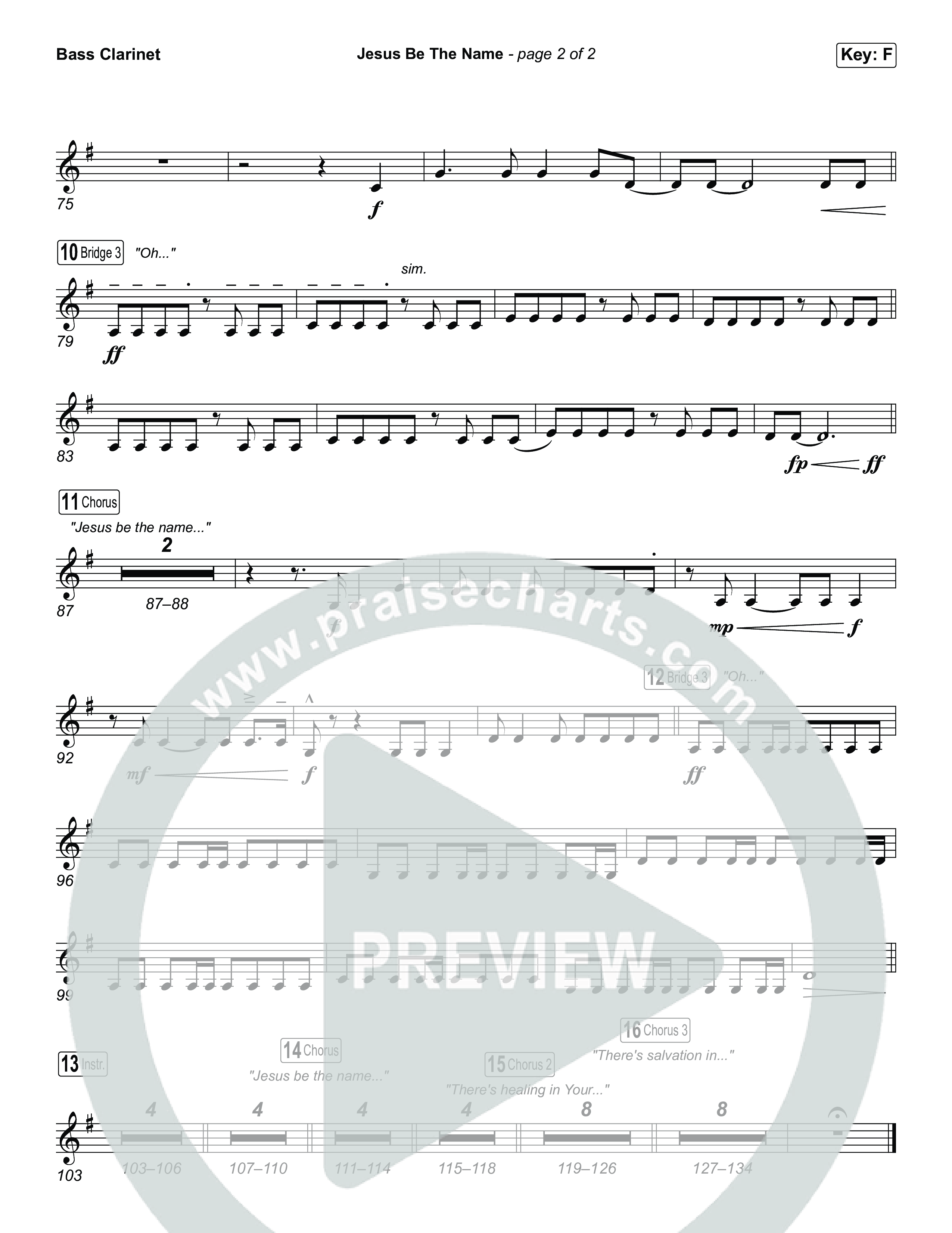 Jesus Be The Name (Worship Choir/SAB) Bass Clarinet (Elevation Worship / Arr. Luke Gambill)