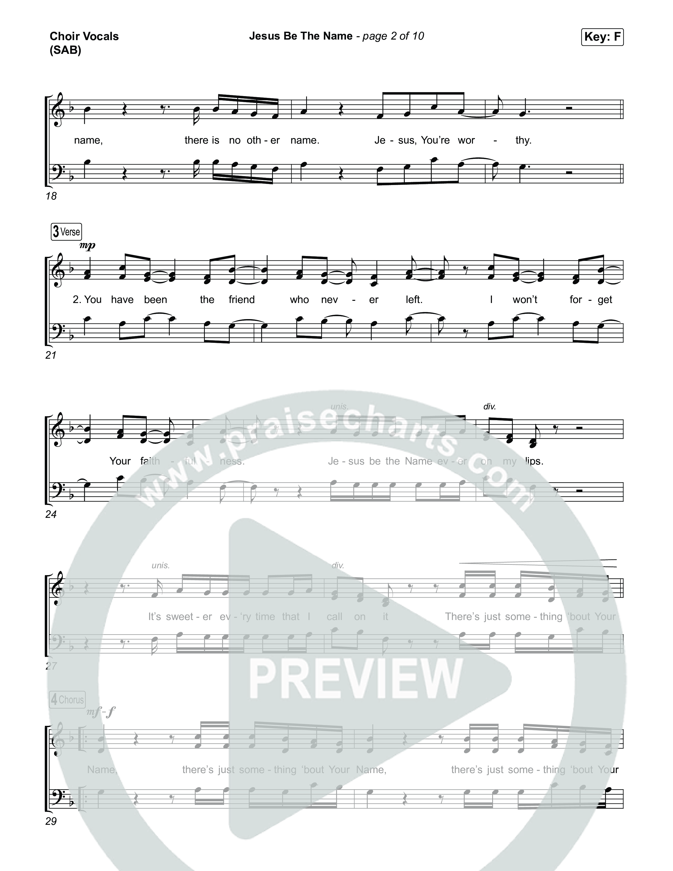 Jesus Be The Name (Worship Choir/SAB) Choir Sheet (SAB) (Elevation Worship / Arr. Luke Gambill)
