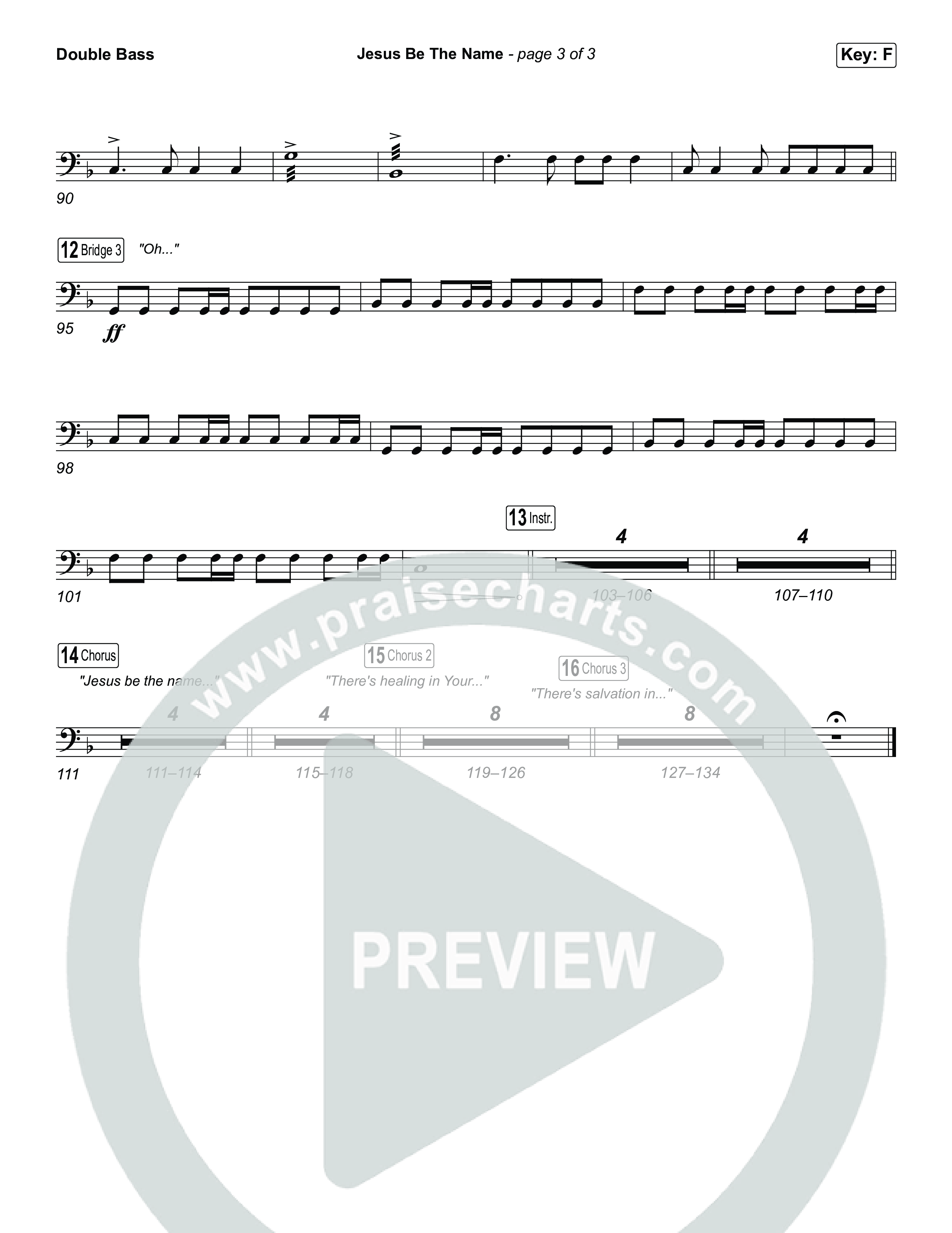 Jesus Be The Name (Worship Choir/SAB) Double Bass (Elevation Worship / Arr. Luke Gambill)